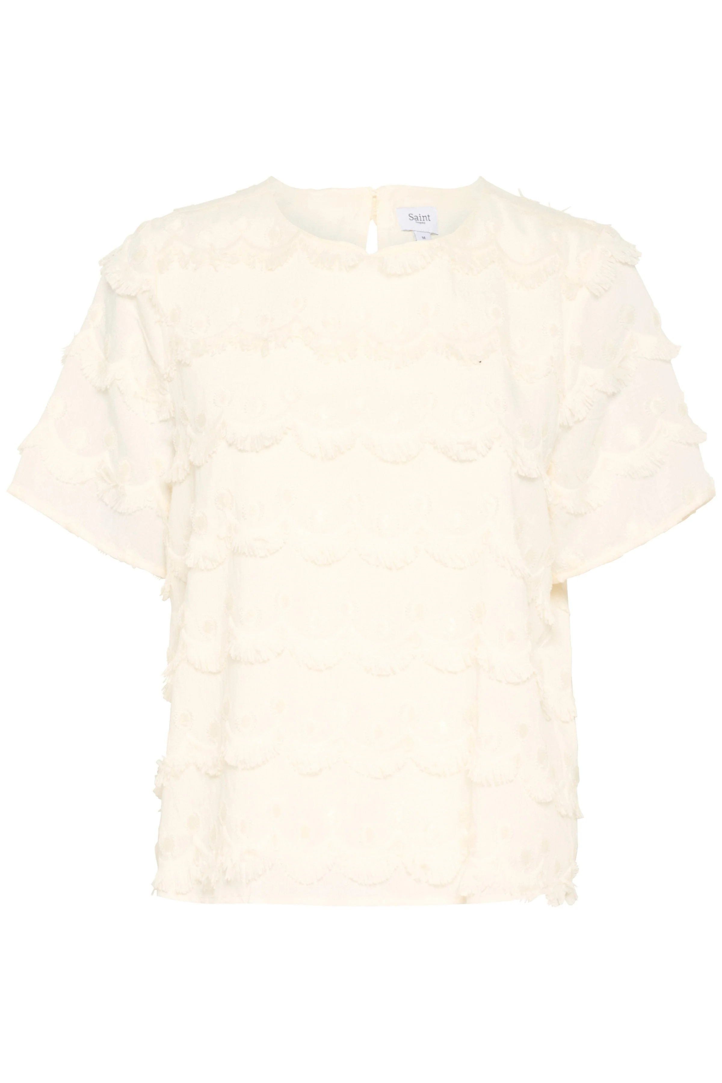 Johanette Fringe Embellished Blouse - Ice