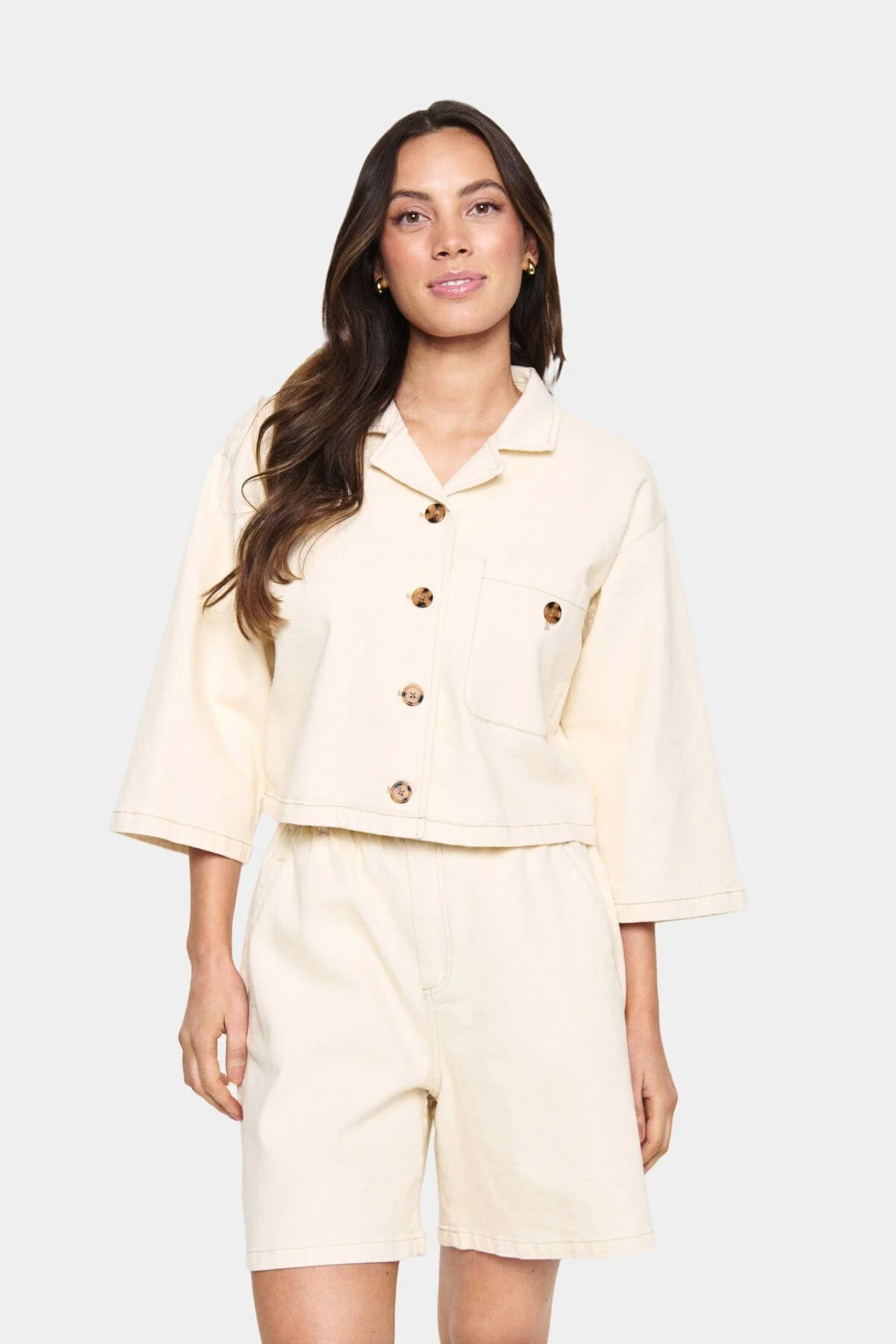 Kayo Cotton Denim Shirt - Winter White - Image 2