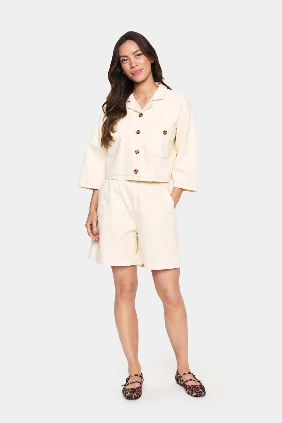 Kayo Cotton Denim Shirt - Winter White - Image 5
