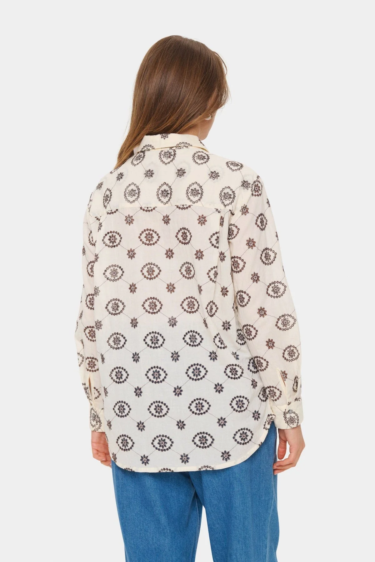 Kendra Broderie Shirt - Winter White - Image 3