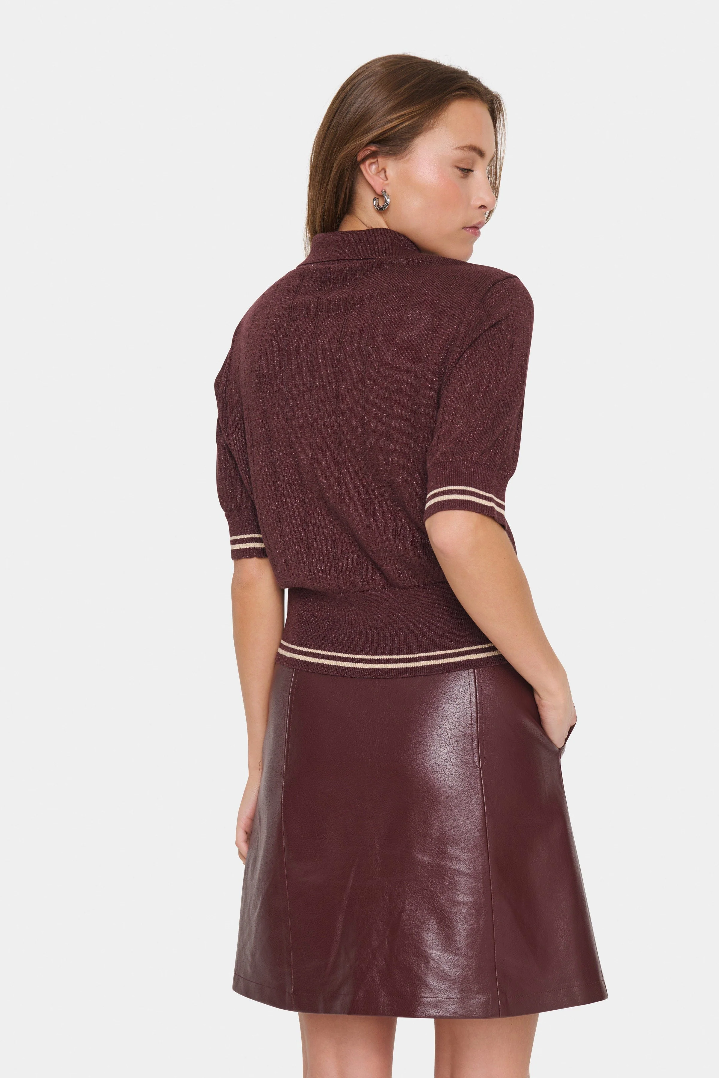 Leslie Knitted Polo - Decadent Chocolate - Image 5