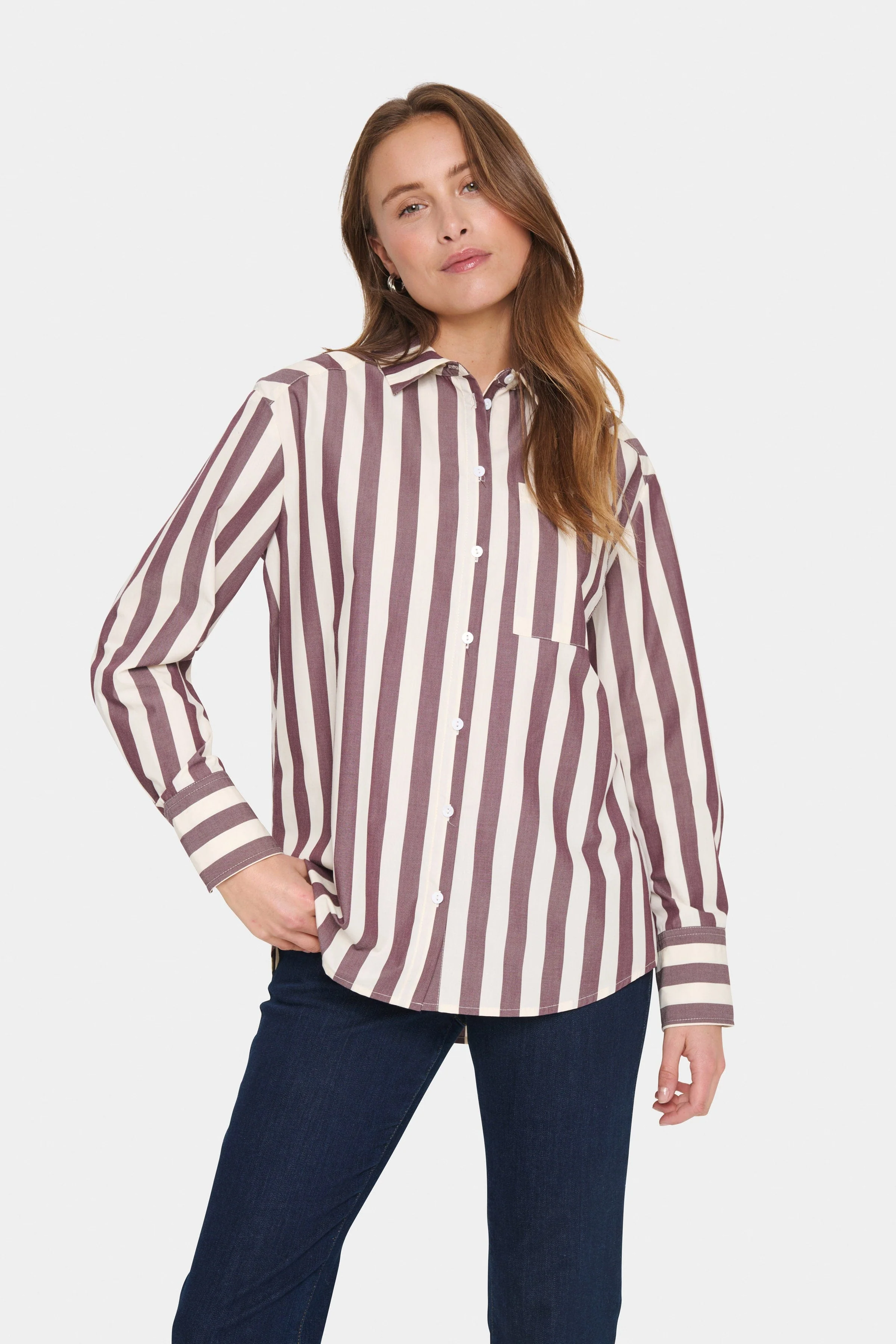 Lieke Stripe Shirt - Decadent Chocolate Ice Stripe - Image 3