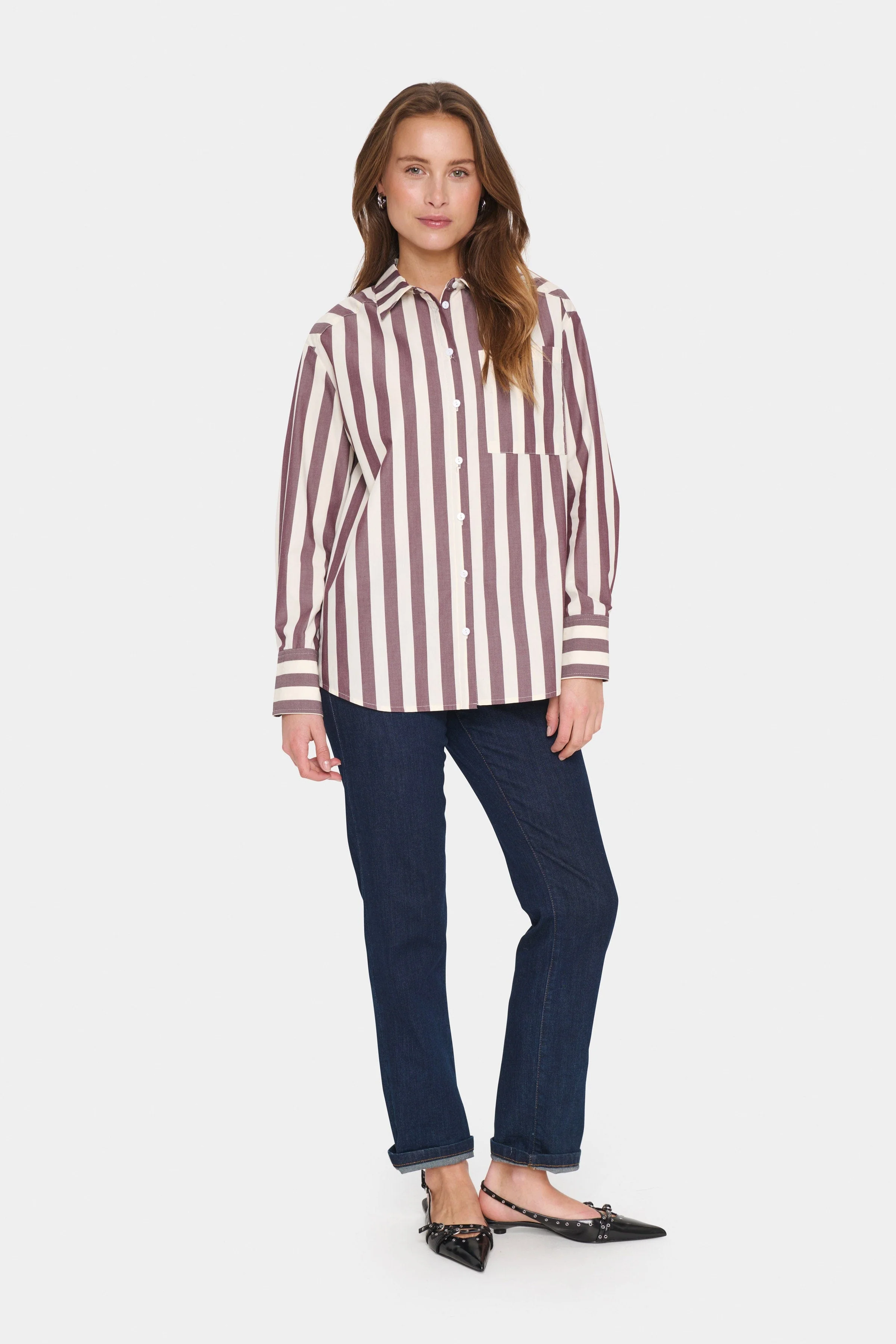 Lieke Stripe Shirt - Decadent Chocolate Ice Stripe - Image 4