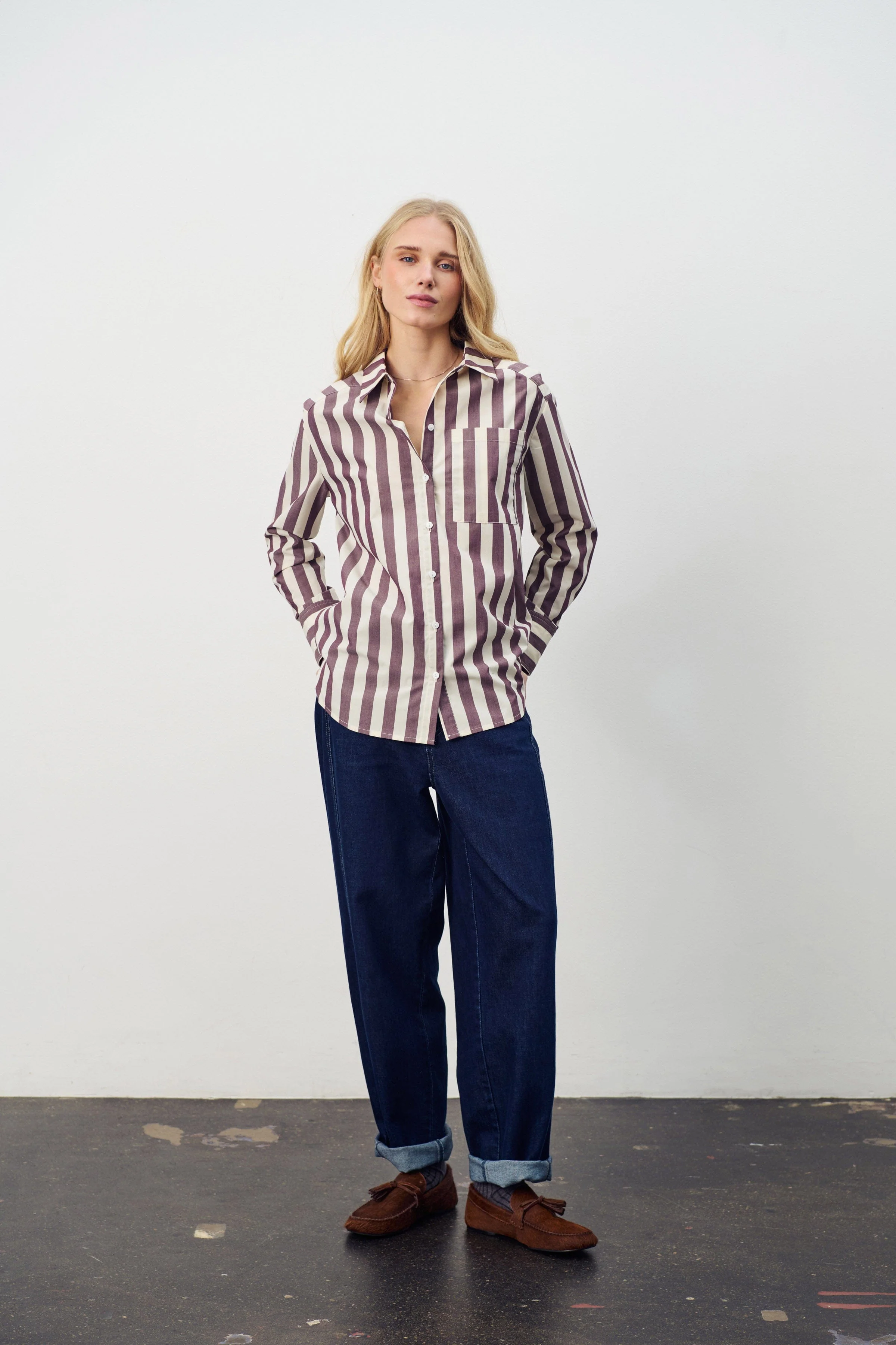 Lieke Stripe Shirt - Decadent Chocolate Ice Stripe - Image 8