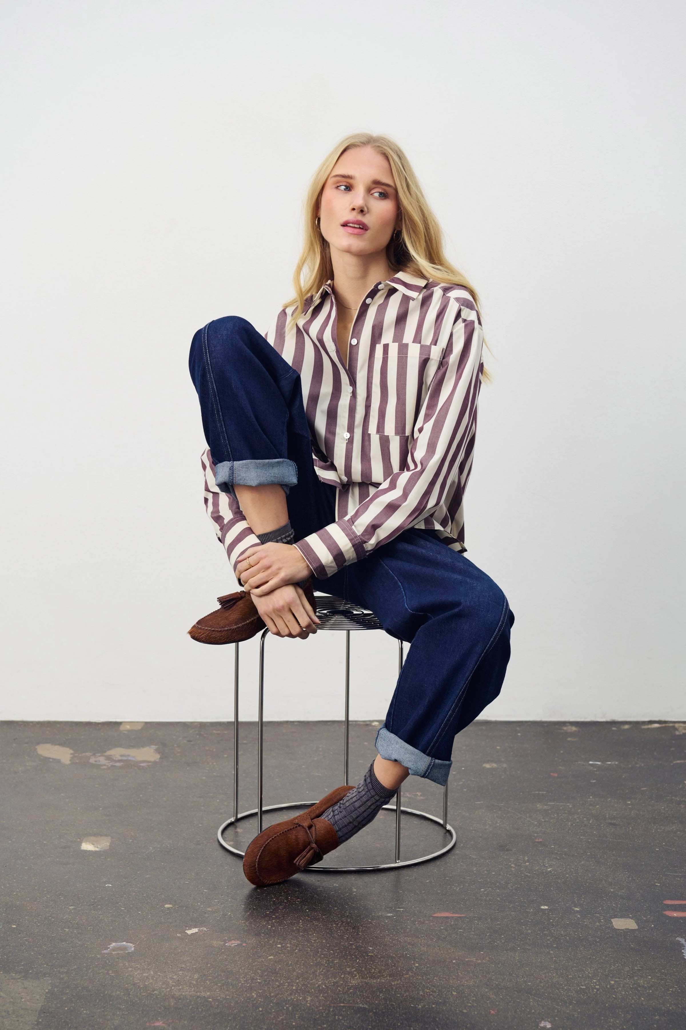 Lieke Stripe Shirt - Decadent Chocolate Ice Stripe - Image 9
