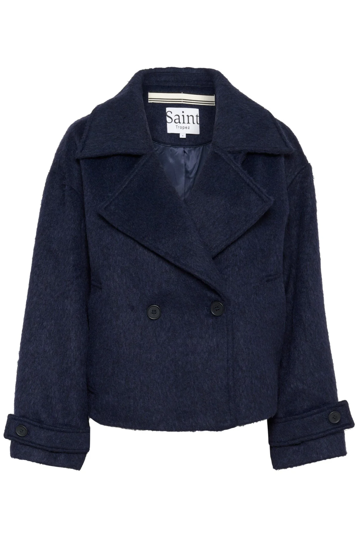 Lira Wool Blend Short Coat - Night Sky