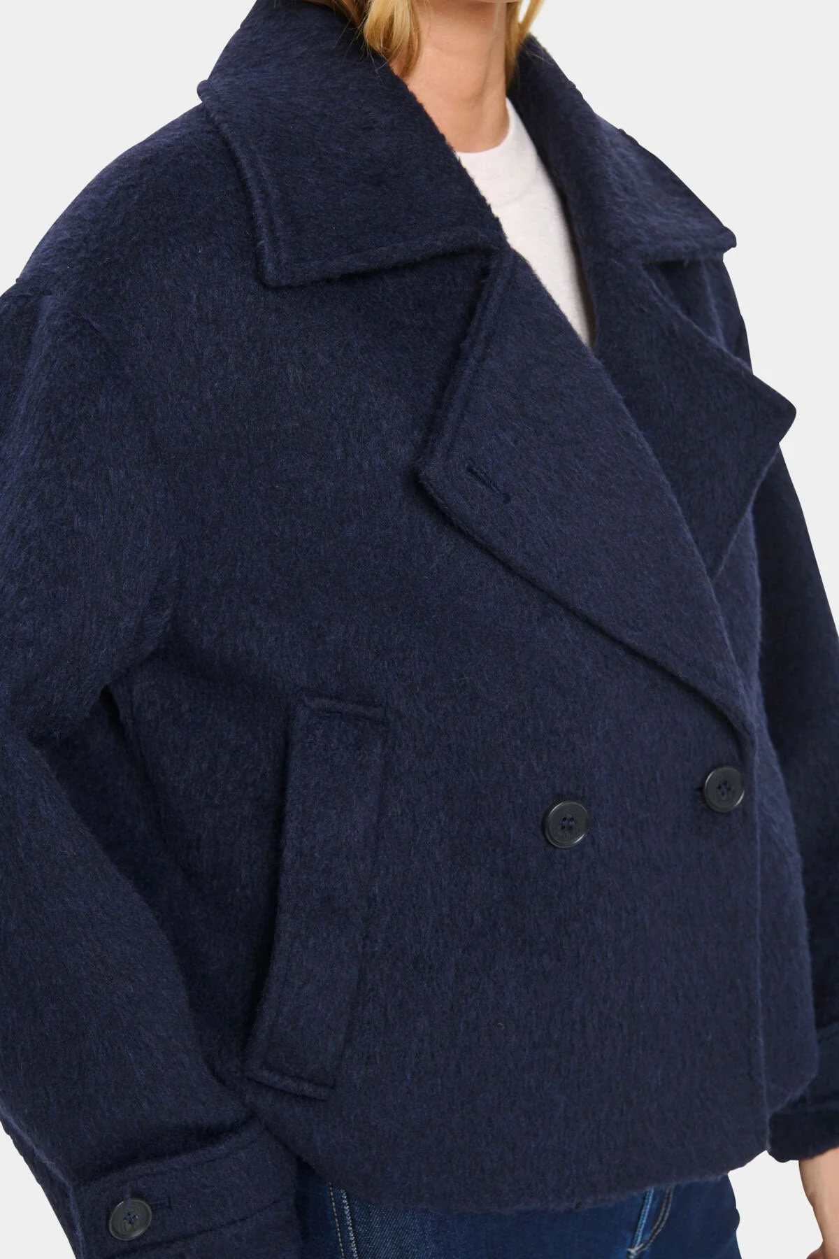 Lira Wool Blend Short Coat - Night Sky - Image 5