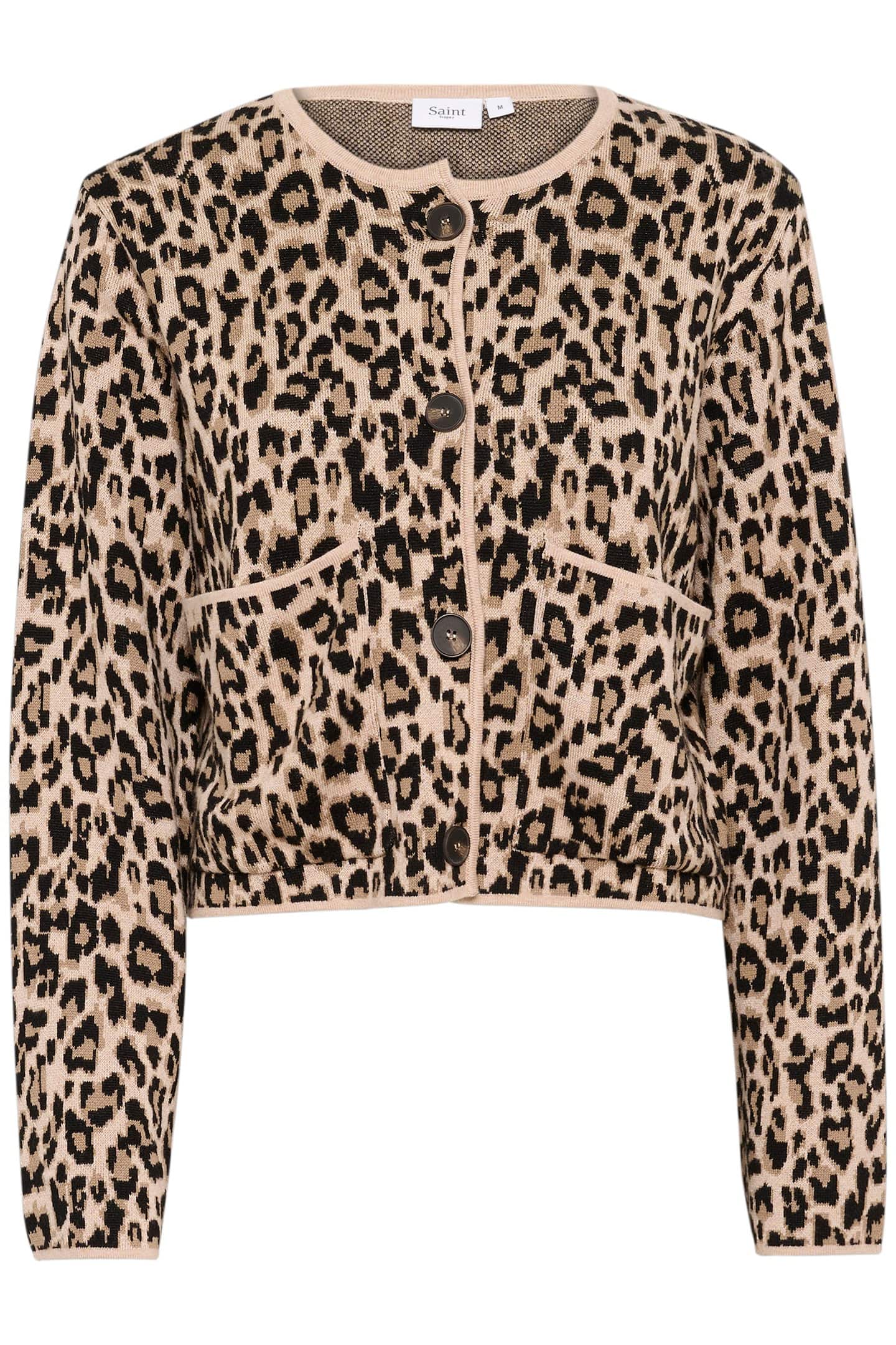 Lydia Cardigan - Black Leopard Jacquard