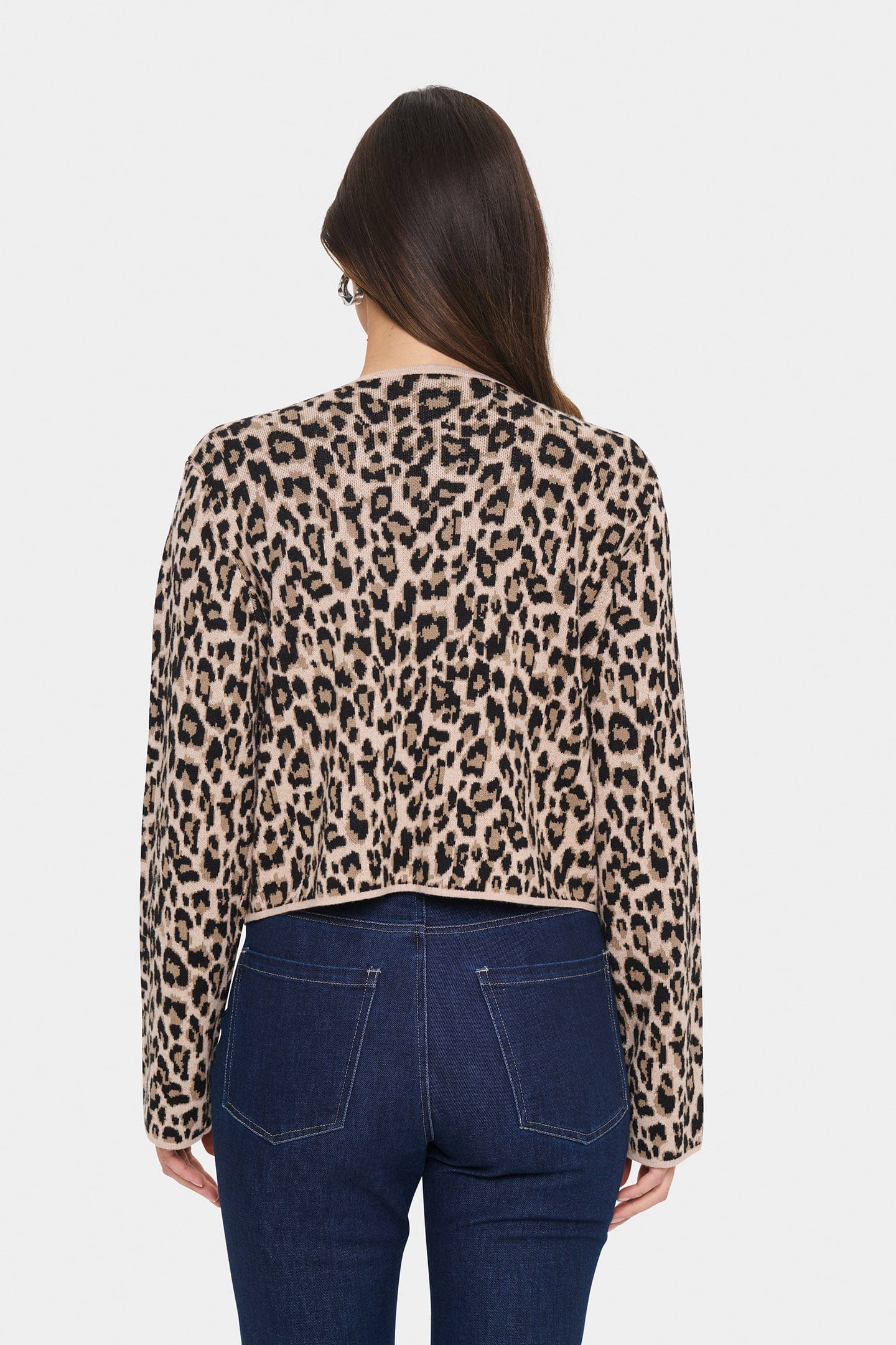 Lydia Cardigan - Black Leopard Jacquard - Image 6