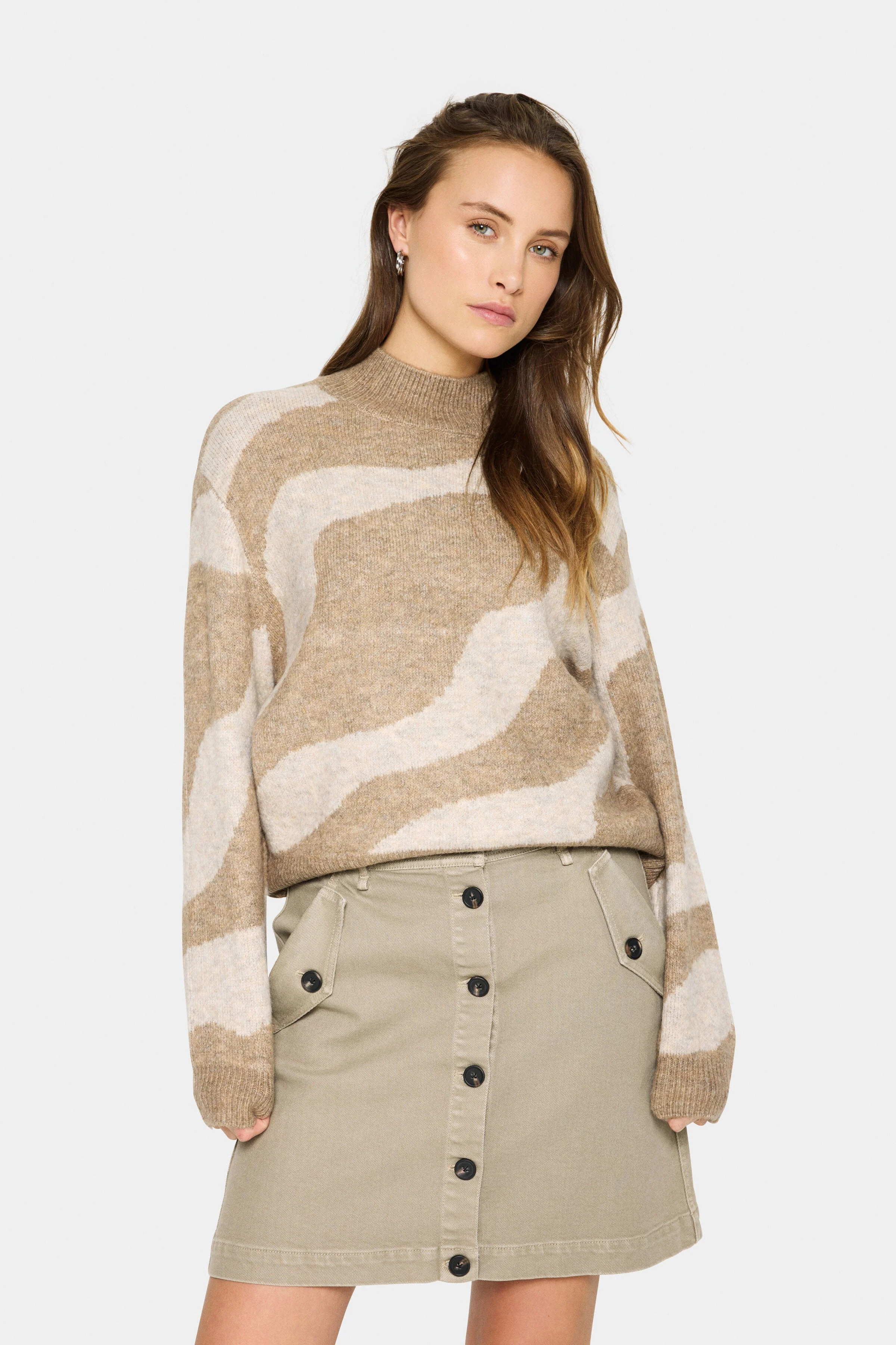 Mallie Patterned Jumper - Tiger's Eye - Image 2