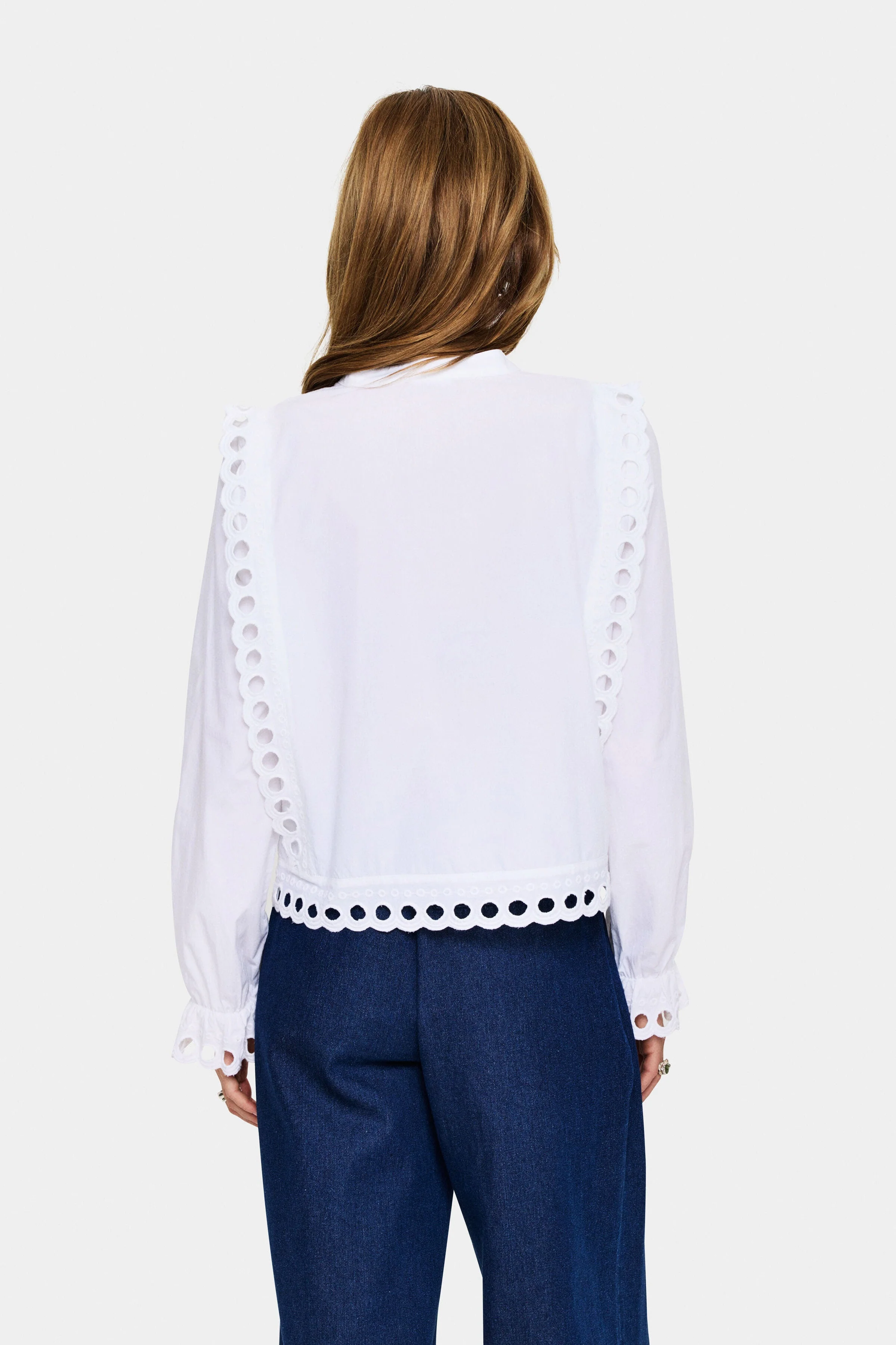 Marlee Broderie Anglaise Shirt - Bright White - Image 4