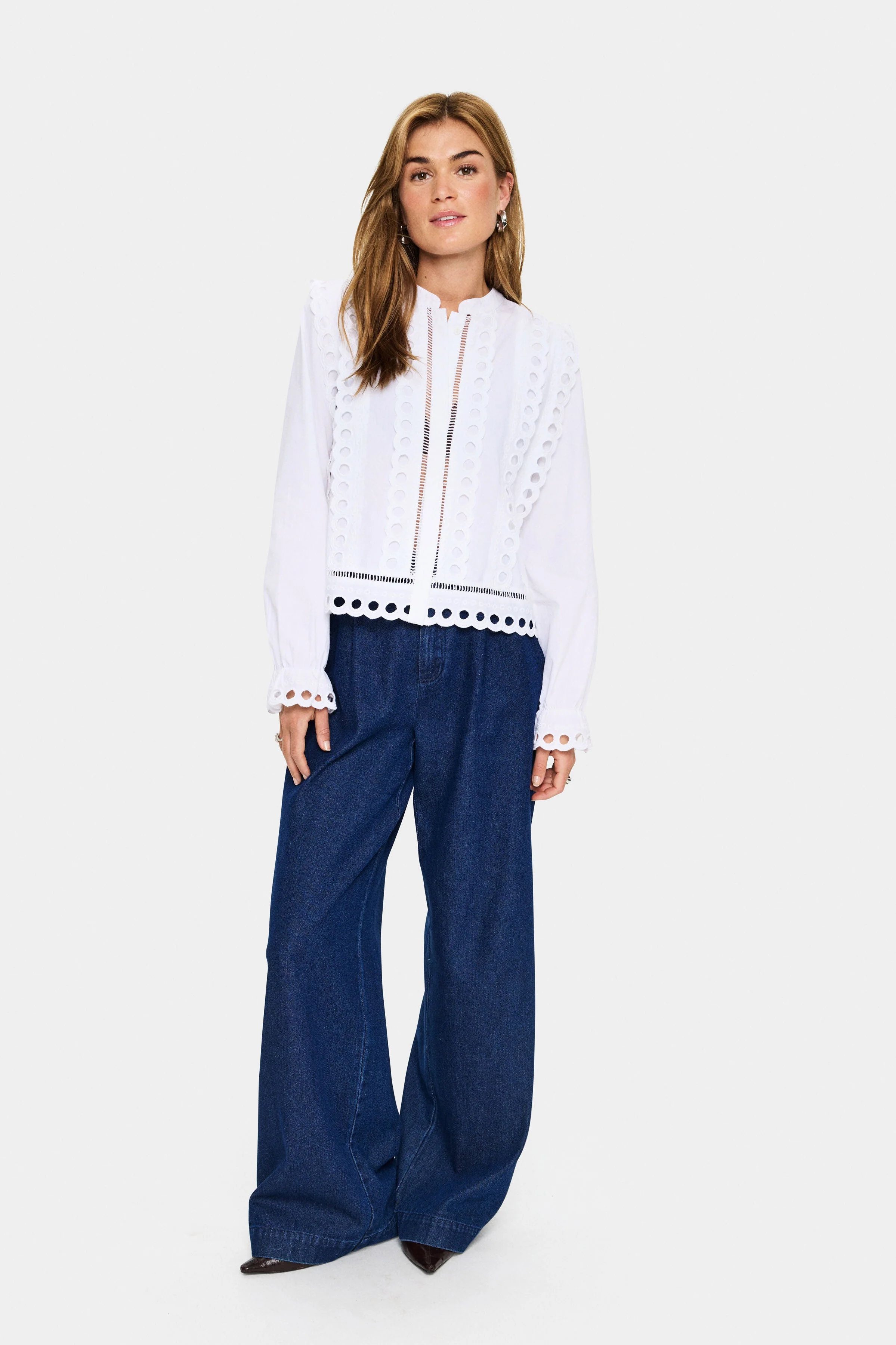 Marlee Broderie Anglaise Shirt - Bright White - Image 6