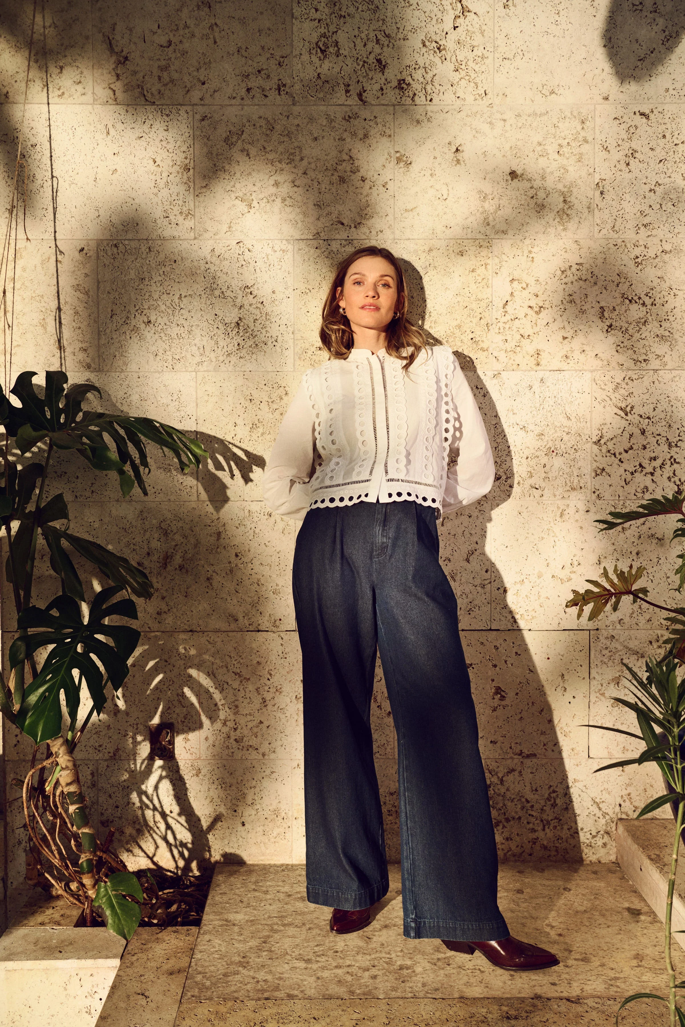 Marlee Broderie Anglaise Shirt - Bright White - Image 7