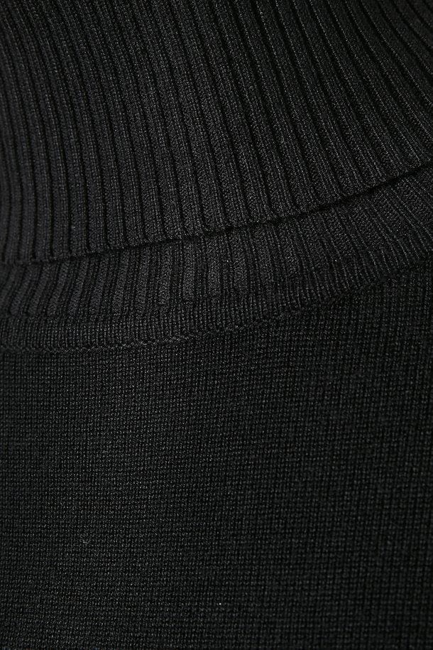 Mila Knitted Roll Neck Jumper - Black - Image 4