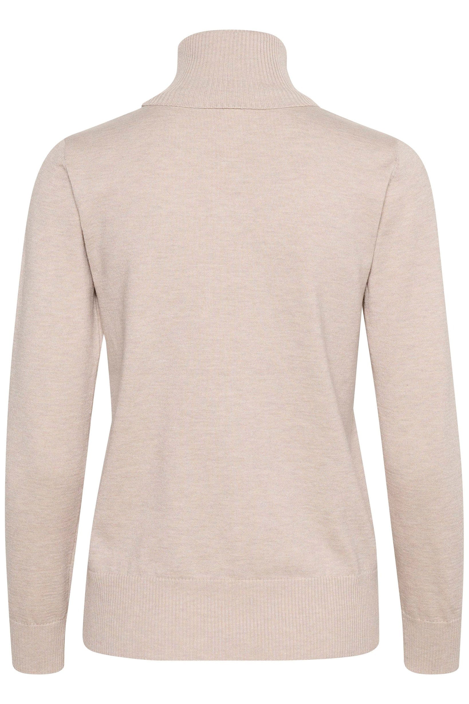 Mila Knitted Roll Neck Jumper - Gray Morn Melange - Image 2