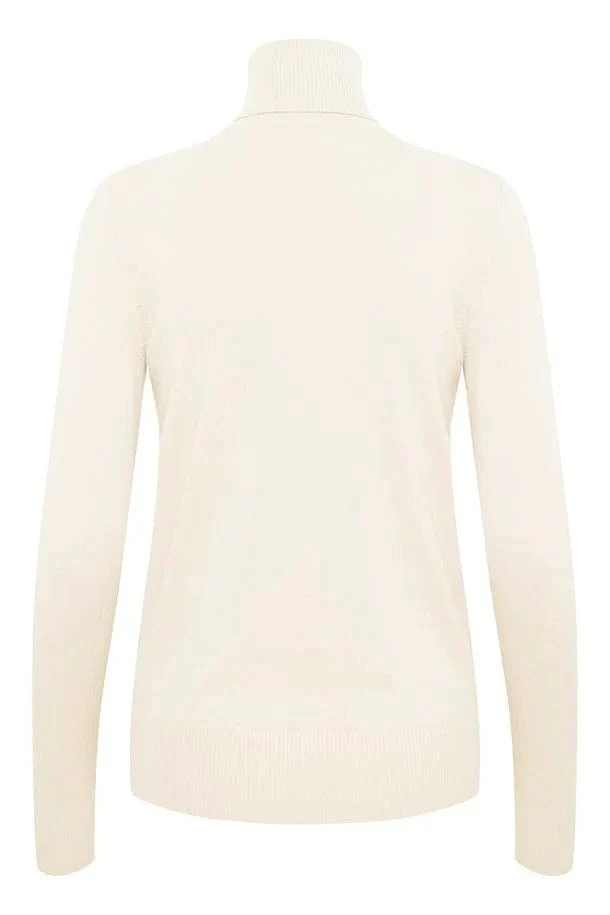 Mila Knitted Roll Neck Jumper - Ice - Image 2