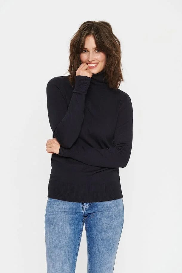 Mila Knitted Roll Neck Jumper - Night Sky - Image 3