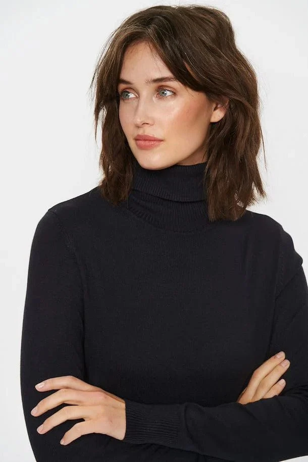 Mila Knitted Roll Neck Jumper - Night Sky - Image 5