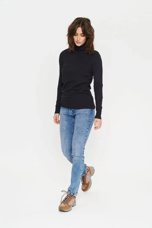 Mila Knitted Roll Neck Jumper - Night Sky - Image 6