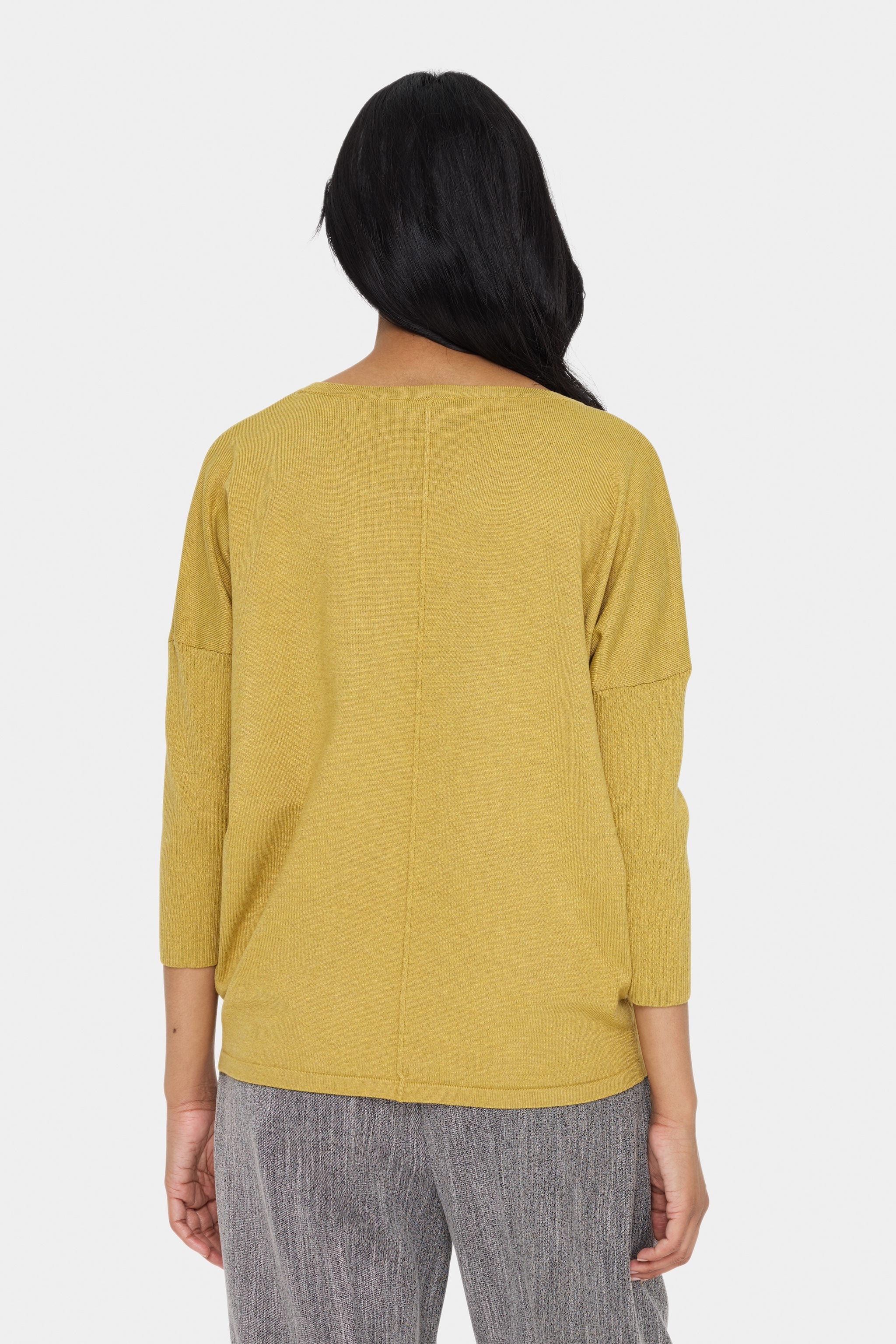 Mila Round Neck Jumper - Burnished Gold Melange - Image 3