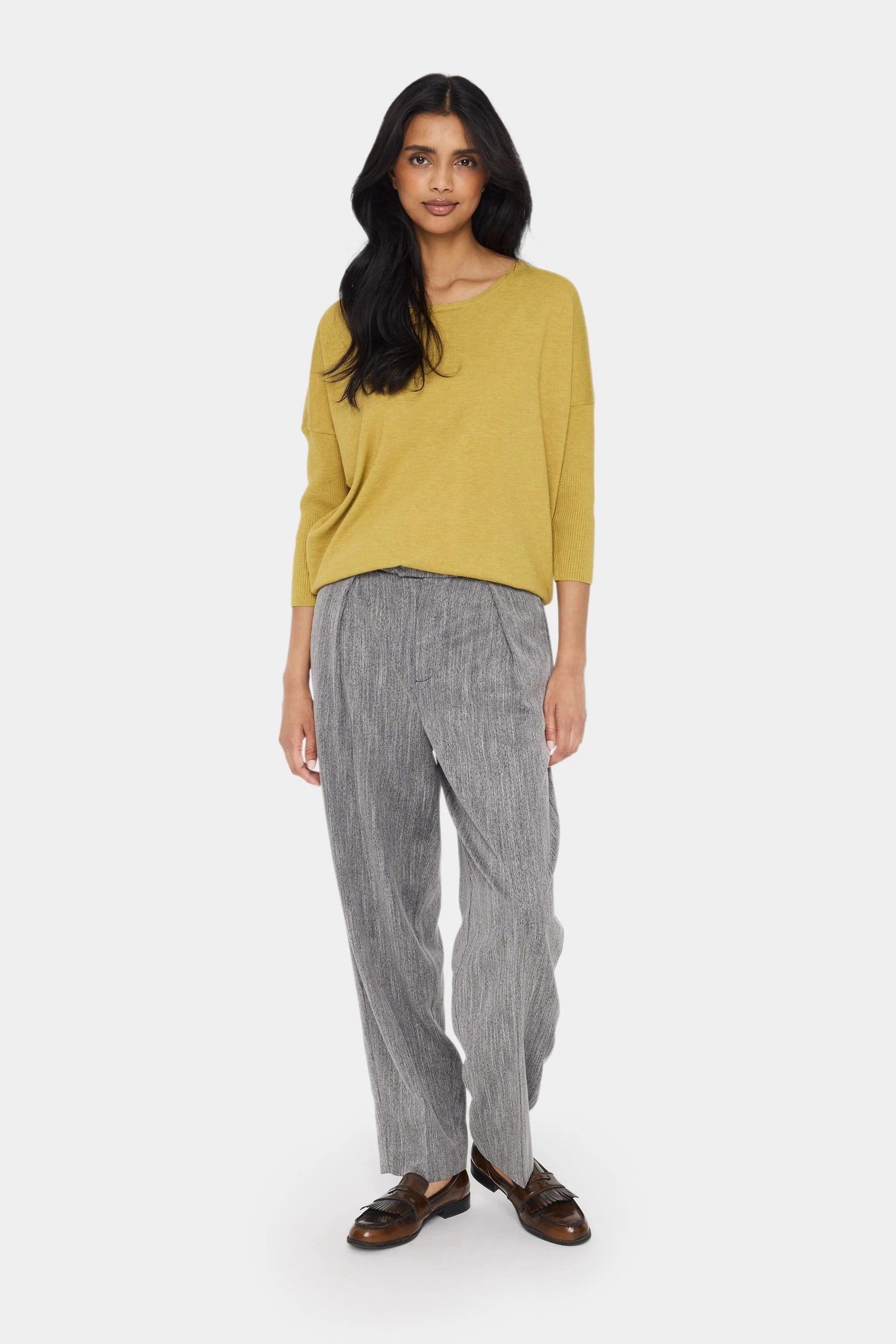 Mila Round Neck Jumper - Burnished Gold Melange - Image 5