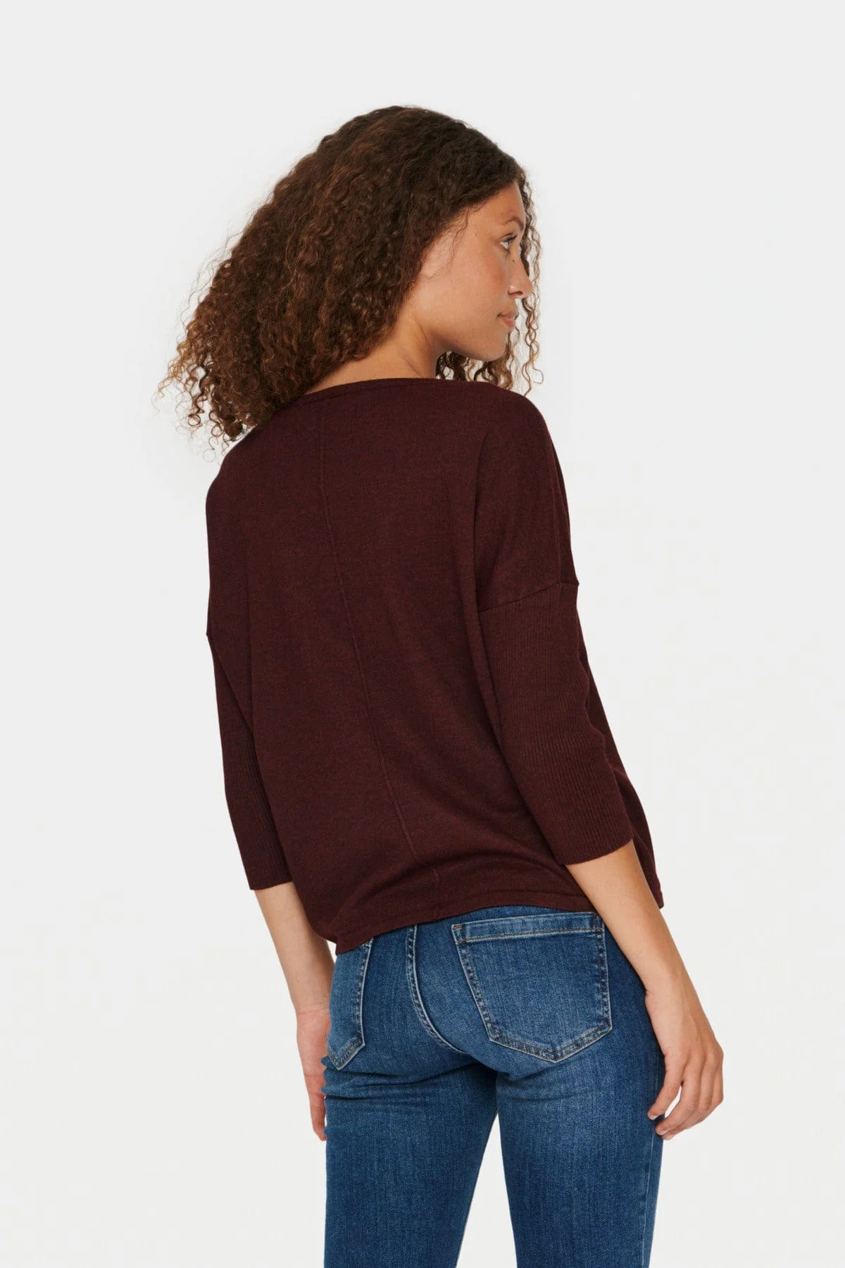 Mila Round Neck Jumper - Tawny Port Melange - Image 4