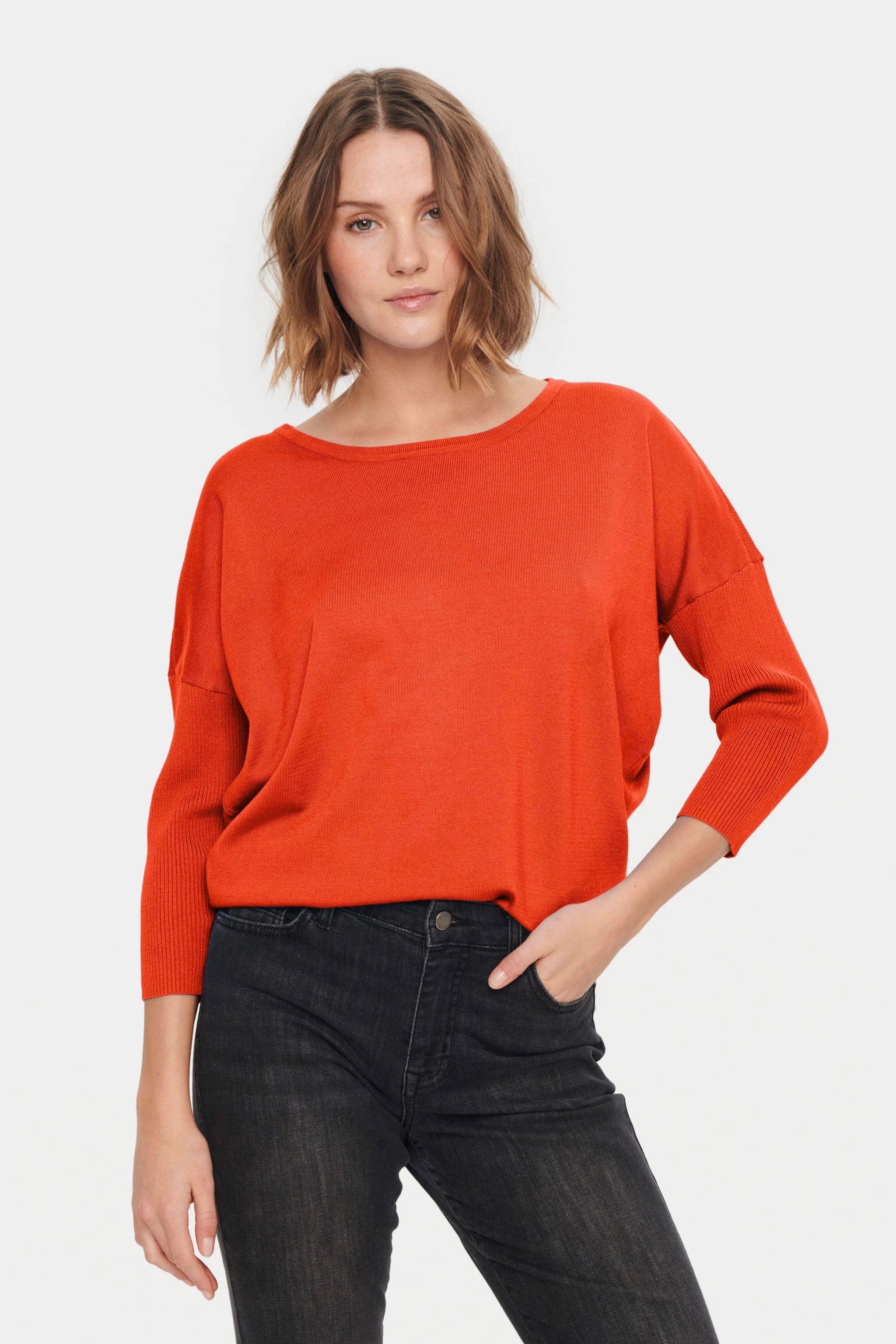 Mila Round Neck Jumper - Tigerlily - Image 2