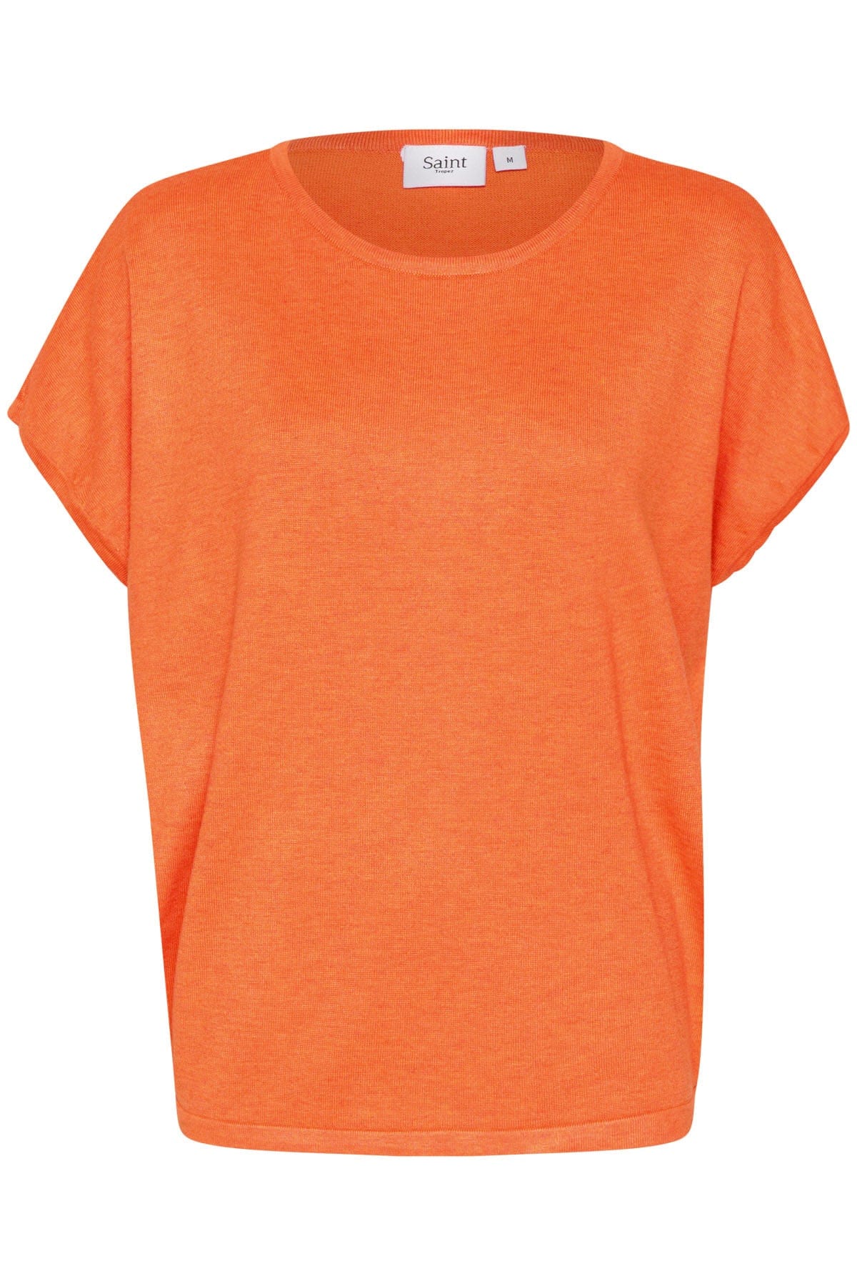 Mila Round Neck Short Sleeve Jumper - Apricot Melange