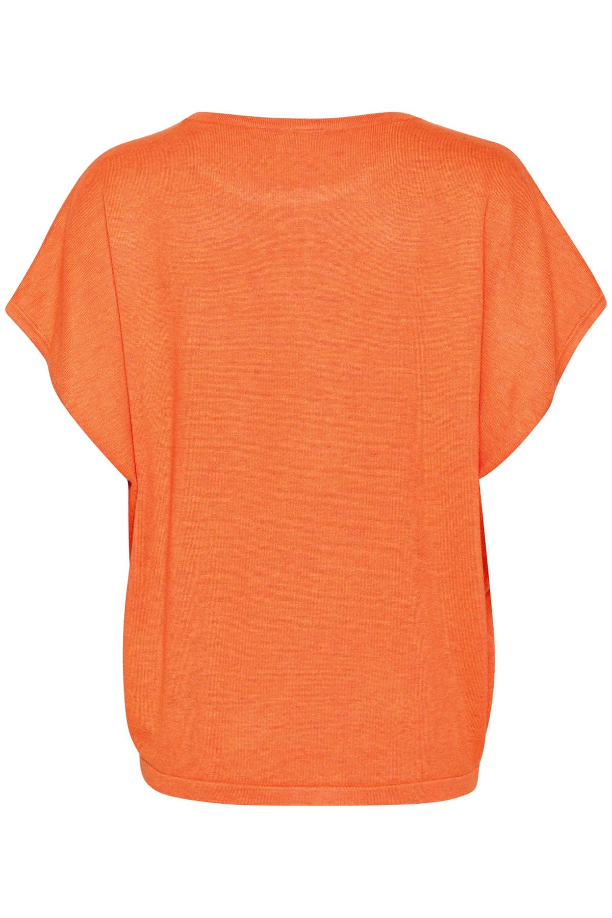 Mila Round Neck Short Sleeve Jumper - Apricot Melange - Image 6