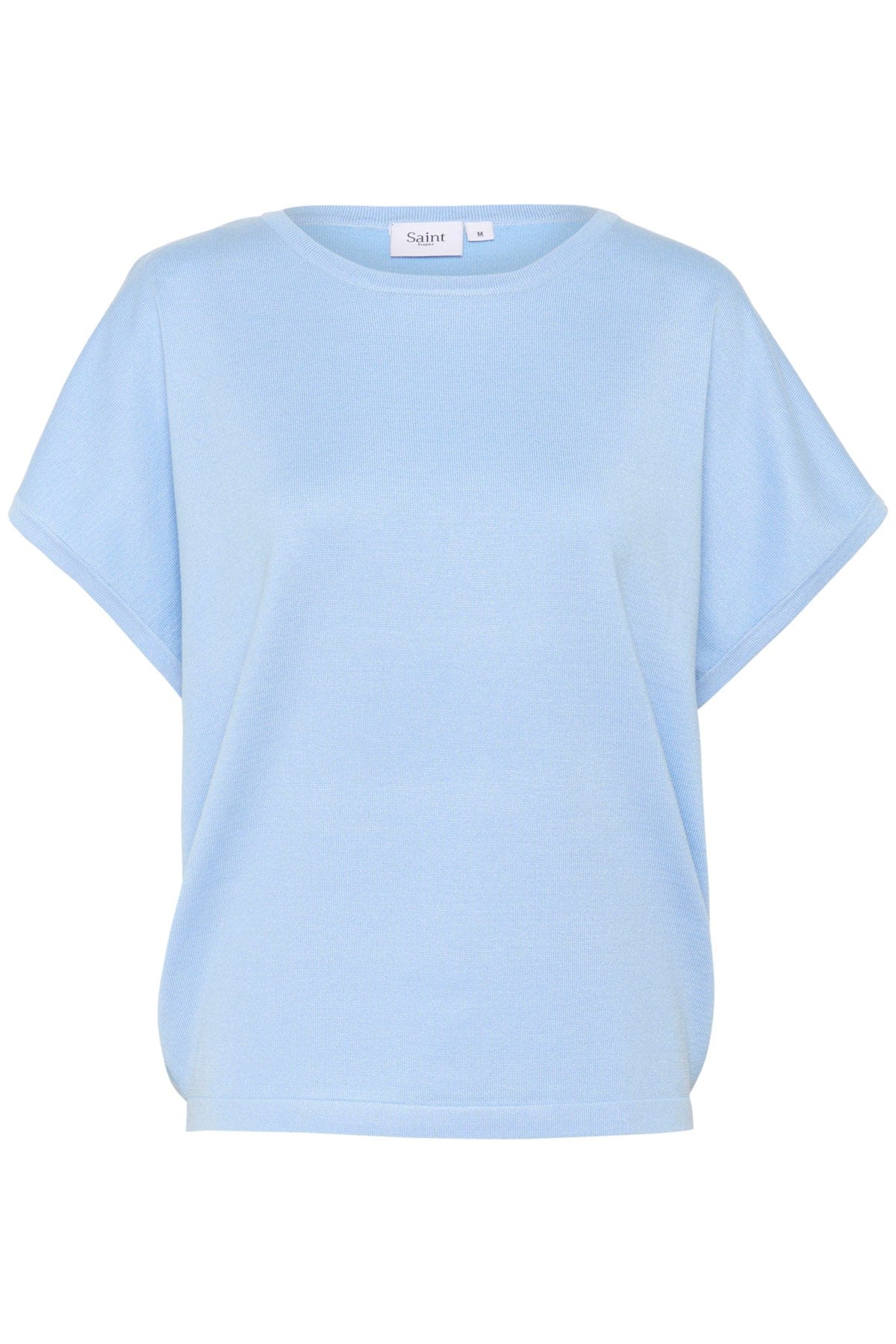 Mila Round Neck Short Sleeve Jumper - Chambray Blue