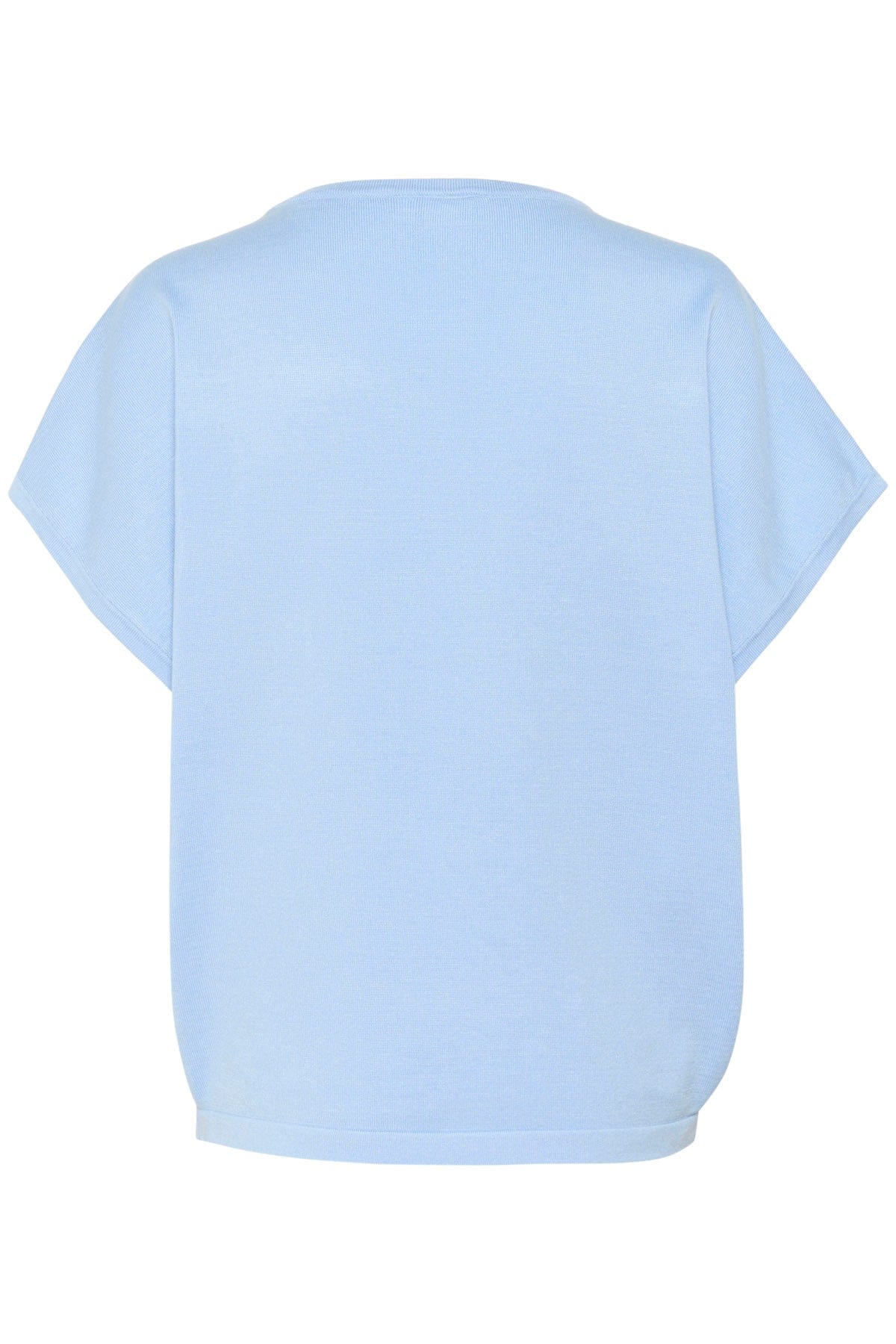 Mila Round Neck Short Sleeve Jumper - Chambray Blue - Image 6