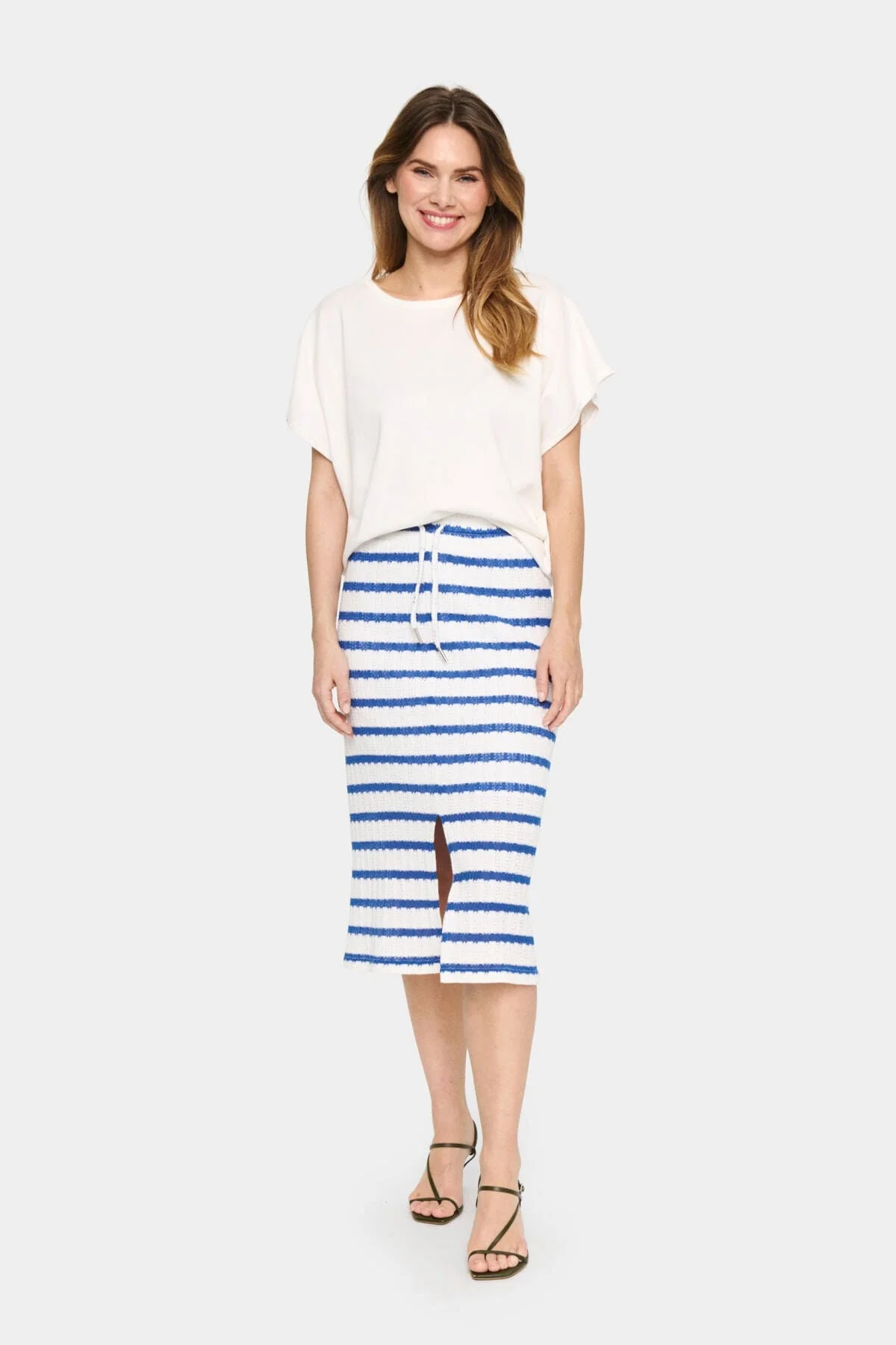 Mila Round Neck Short Sleeve Jumper - Ice - Image 2