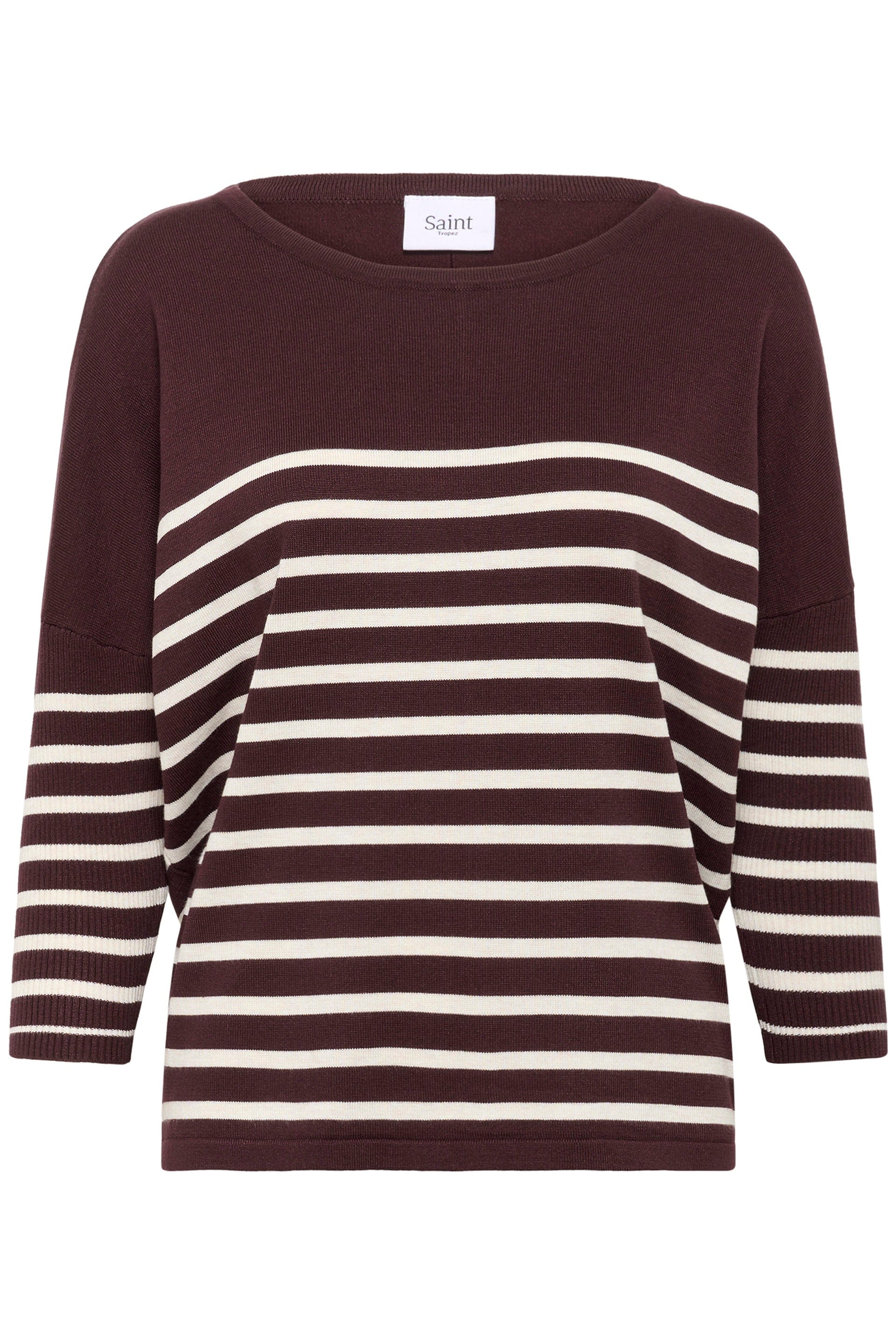 Mila Stripe Pullover - Decadent Chocolate Fog