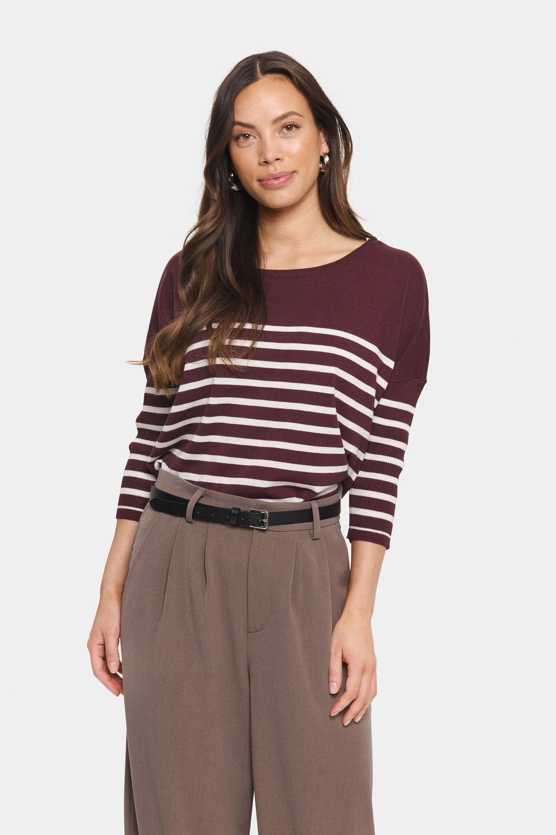 Mila Stripe Pullover - Decadent Chocolate Fog - Image 2