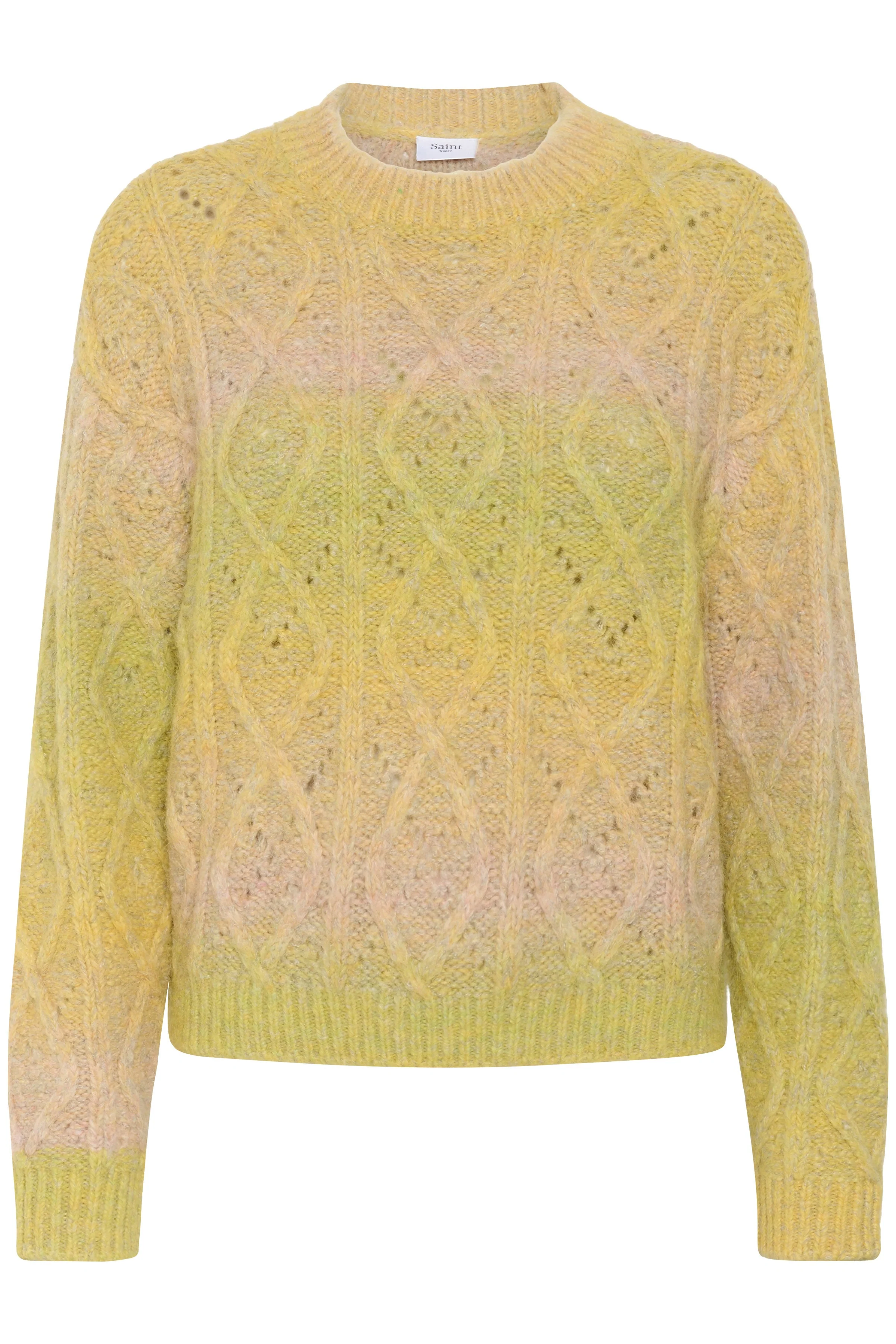 Morgan Diamond Knit Jumper - Misted Yellow Melange