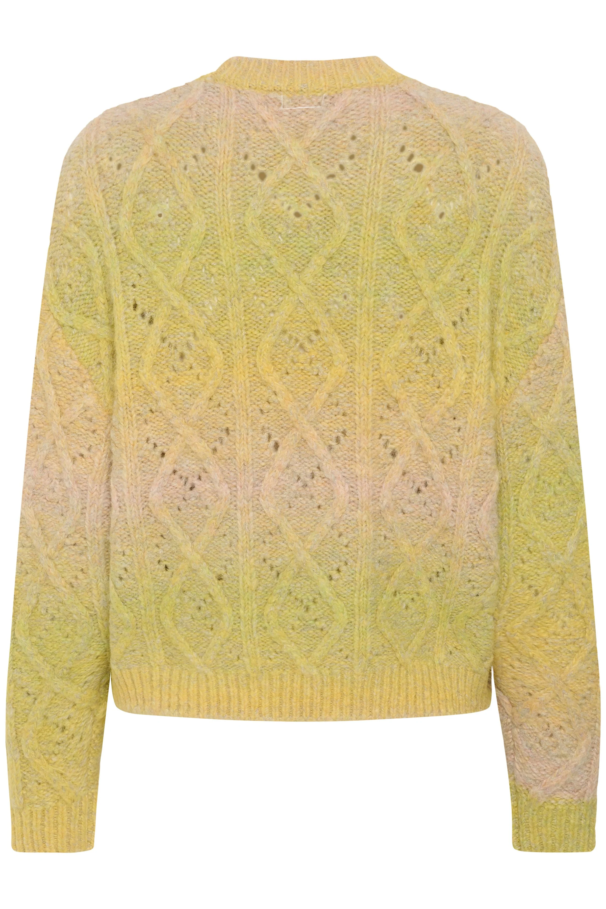 Morgan Diamond Knit Jumper - Misted Yellow Melange - Image 8
