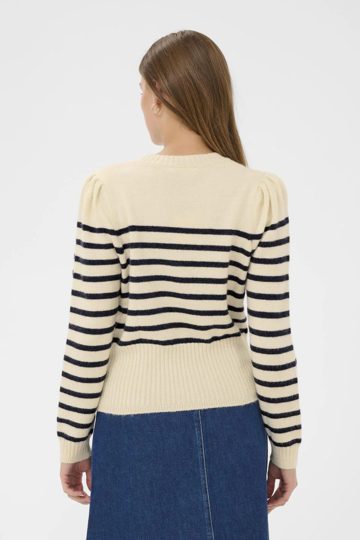 Olena Striped Knit Jumper - Seedpearl - Image 3