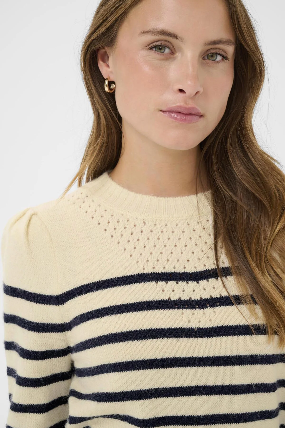 Olena Striped Knit Jumper - Seedpearl - Image 4