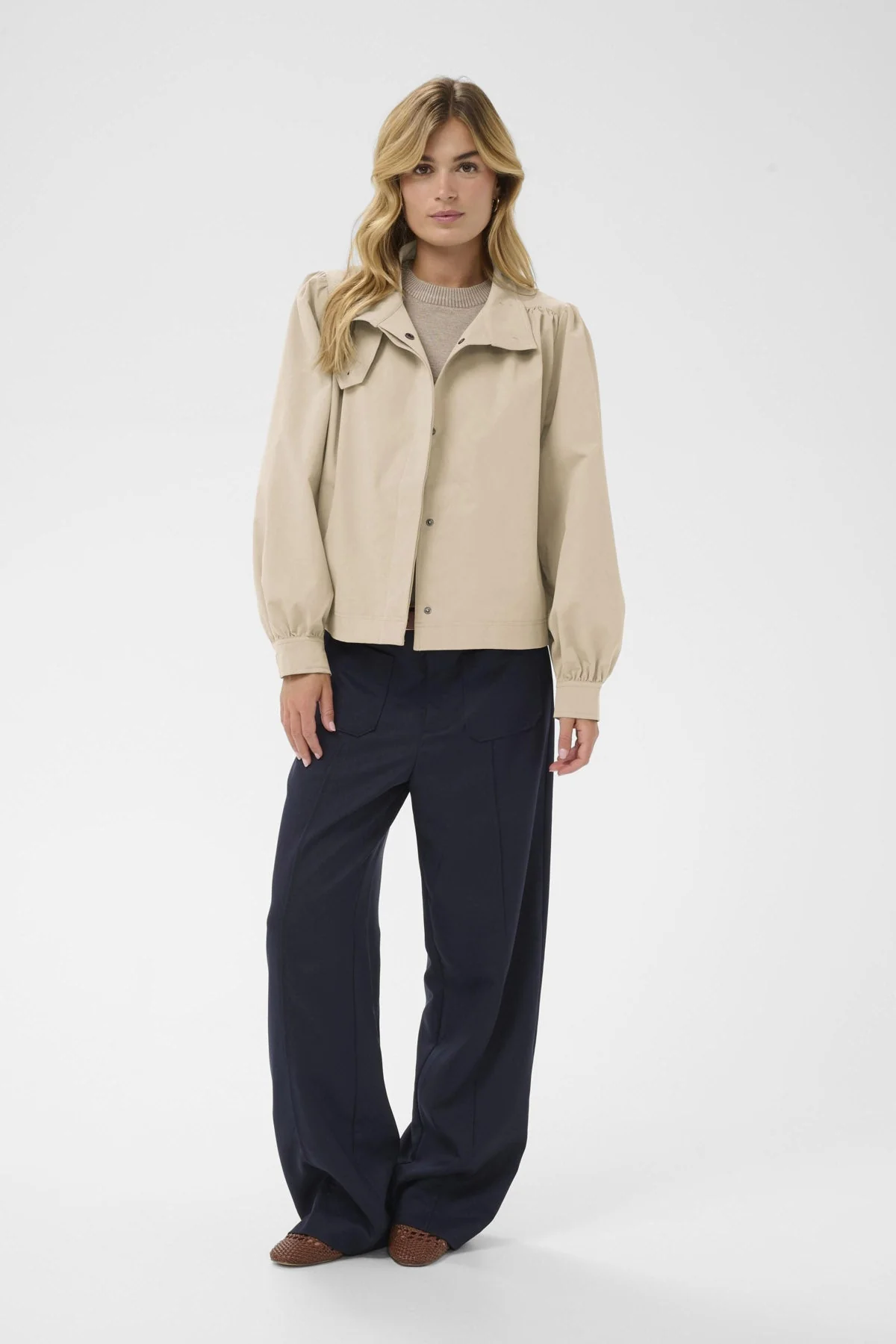 Olina Cropped Jacket - Oxford Tan - Image 2