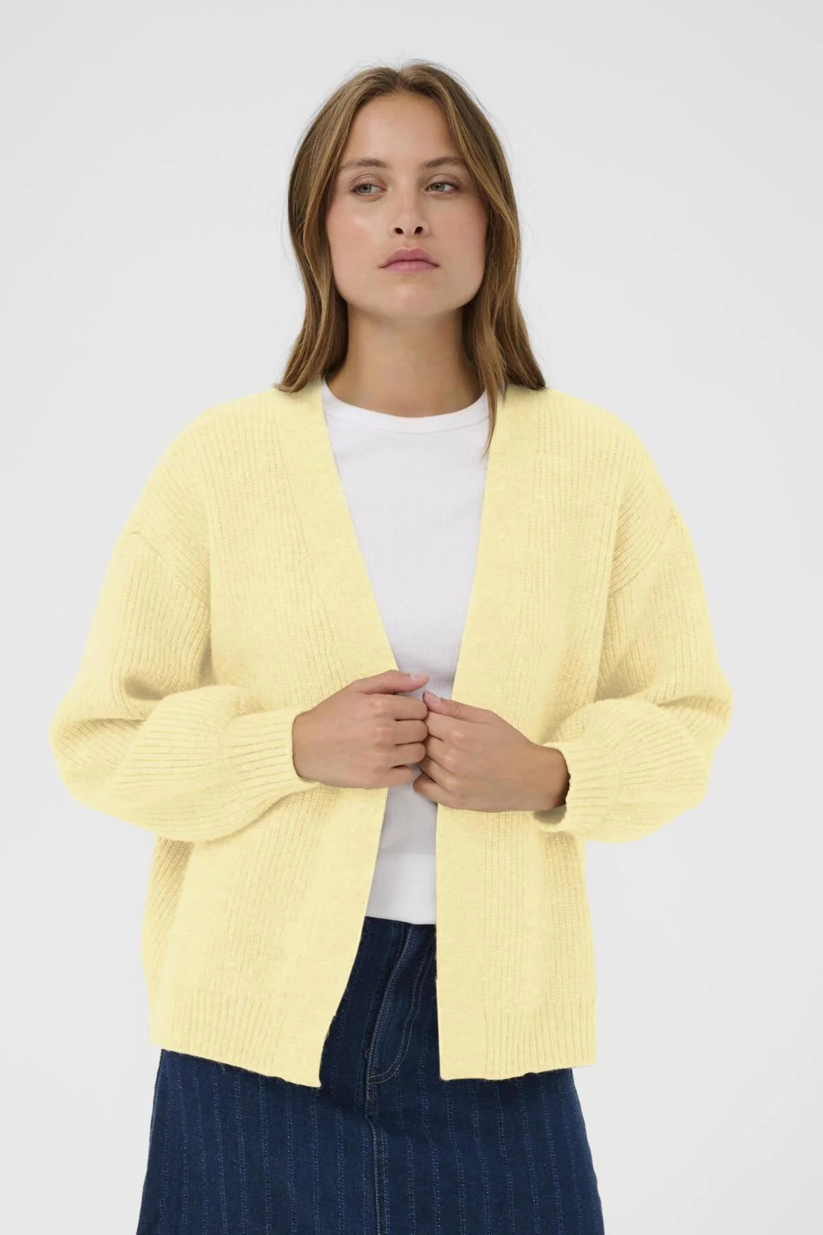 Ottoline Open Cardigan - Lemon Drop Melange - Image 2