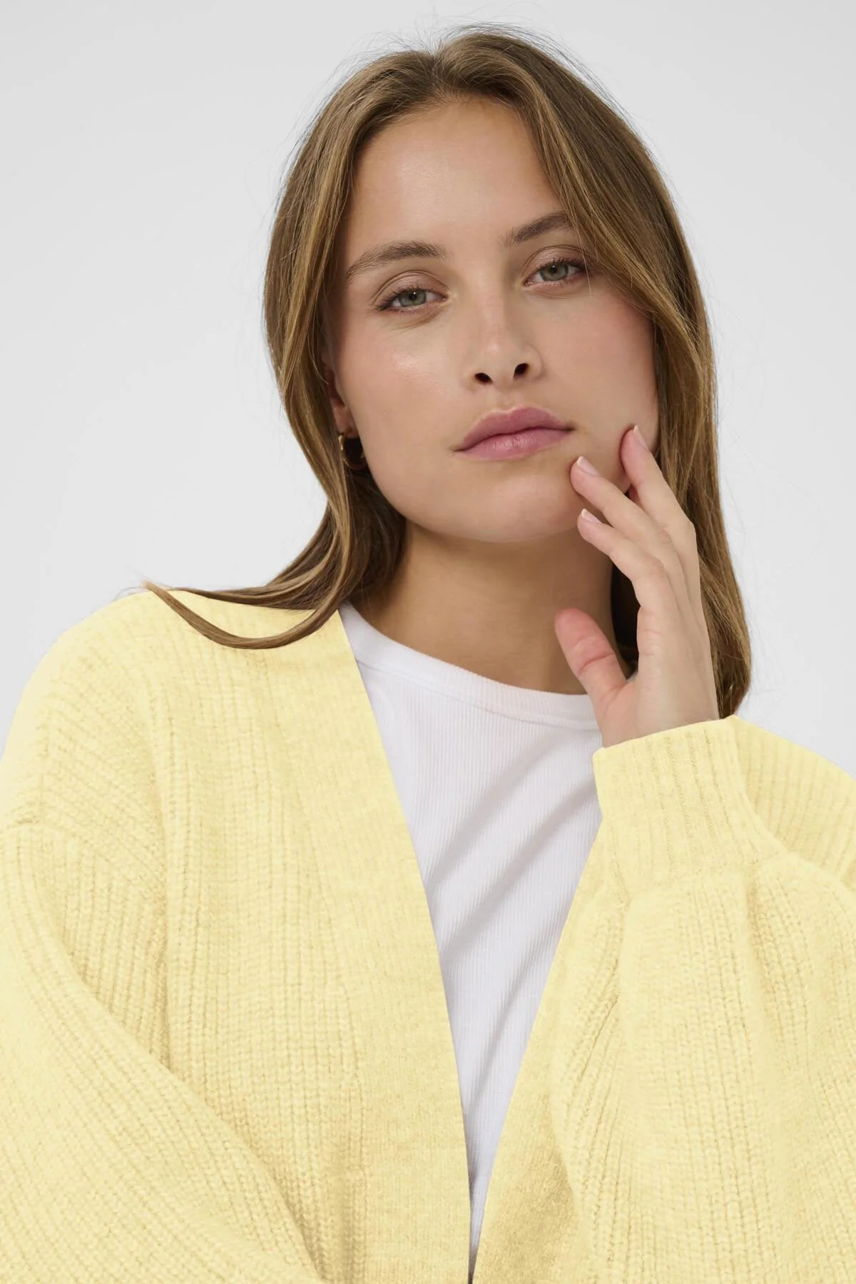 Ottoline Open Cardigan - Lemon Drop Melange - Image 3