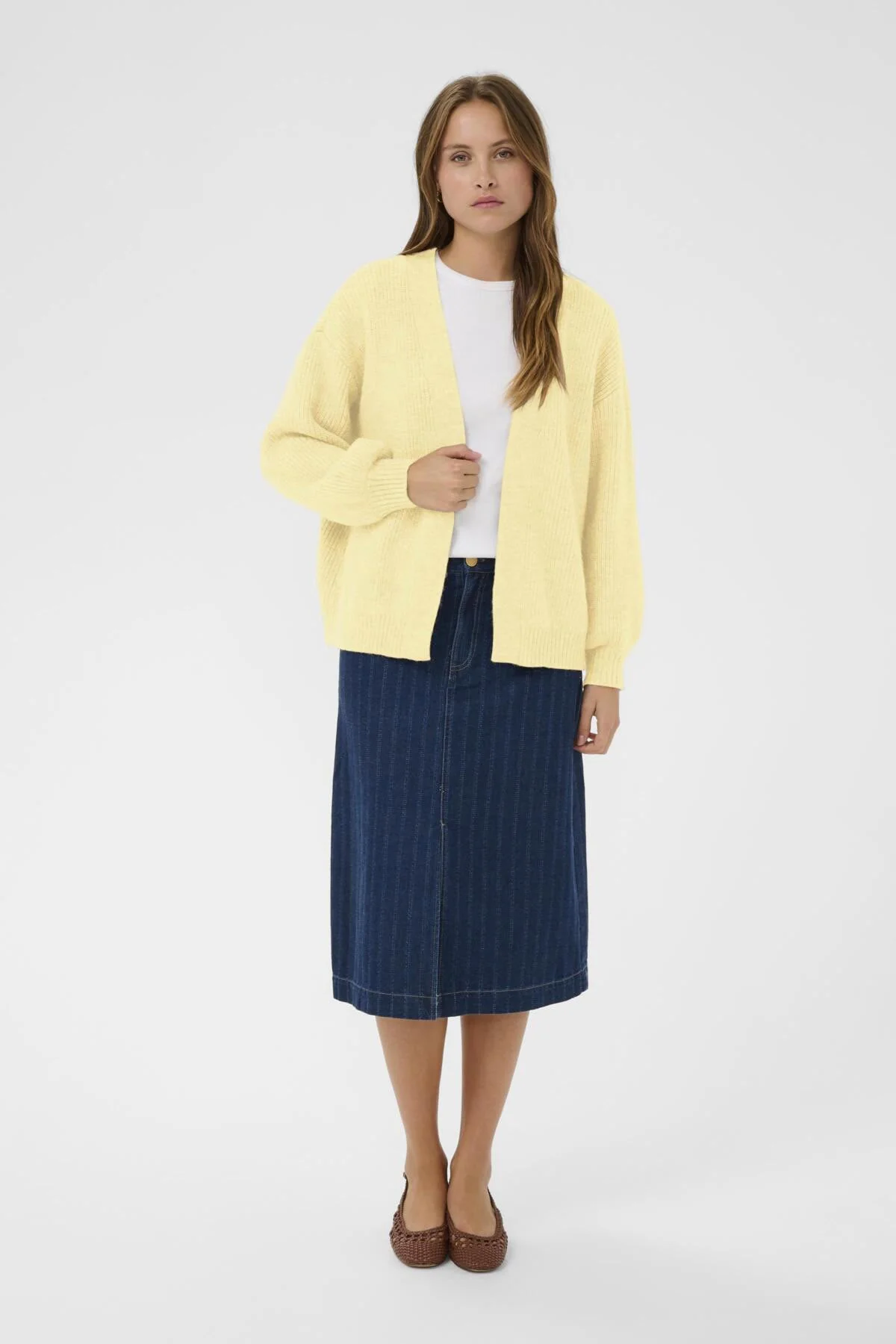 Ottoline Open Cardigan - Lemon Drop Melange - Image 5