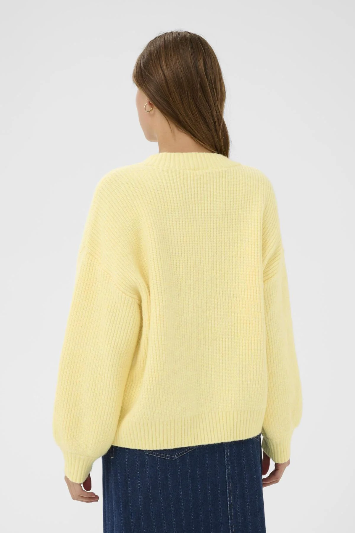 Ottoline V-Neck Jumper - Lemon Drop Melange - Image 3