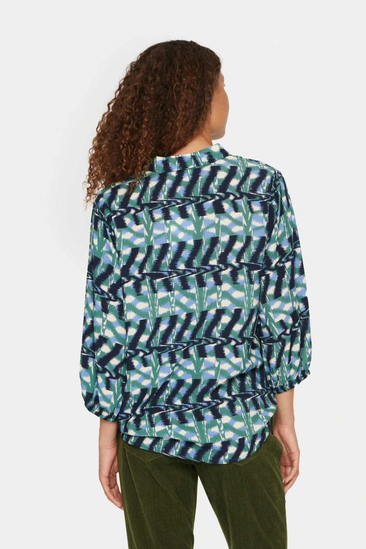 Palavi Printed Shirt - Dark Forest Ethnic Art - Image 3