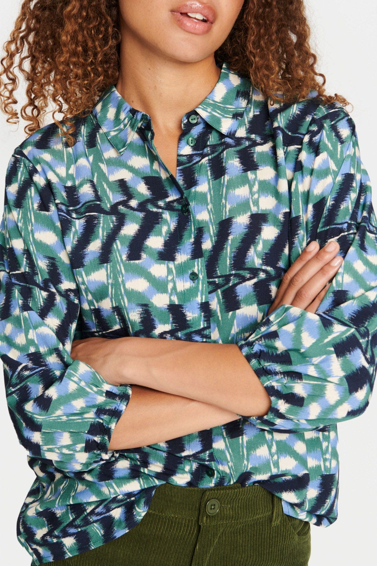 Palavi Printed Shirt - Dark Forest Ethnic Art - Image 4