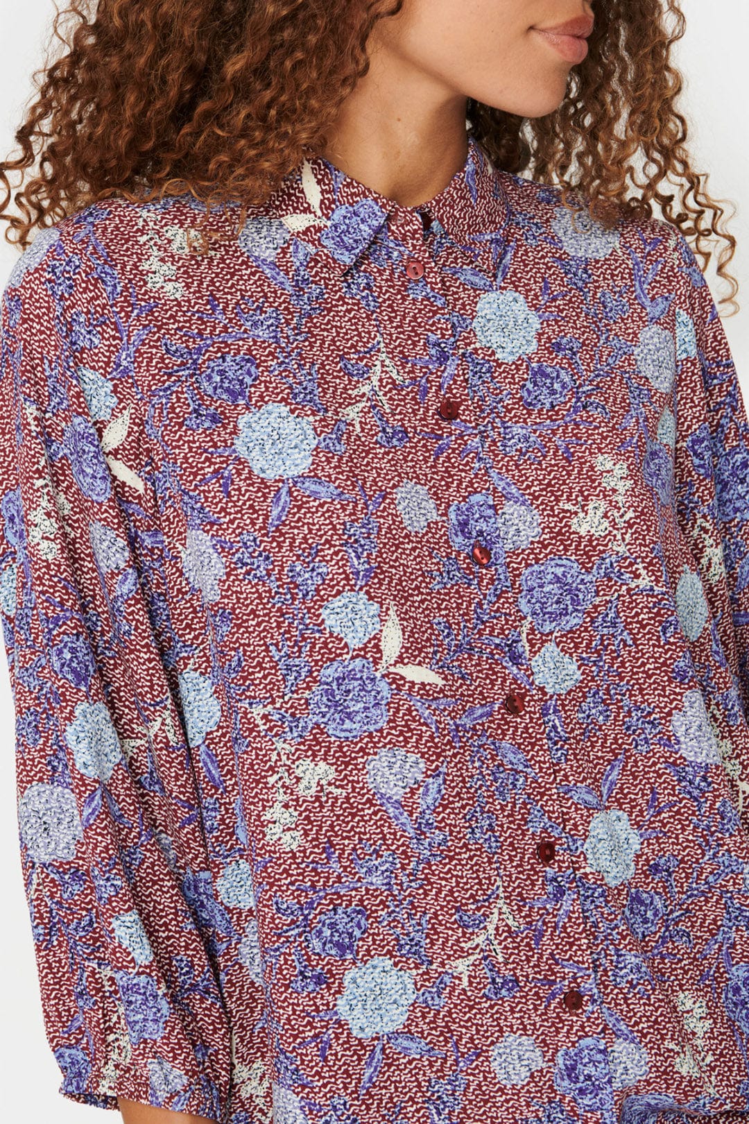 Palavi Printed Shirt - Tawny Port Botanical Garden - Image 4