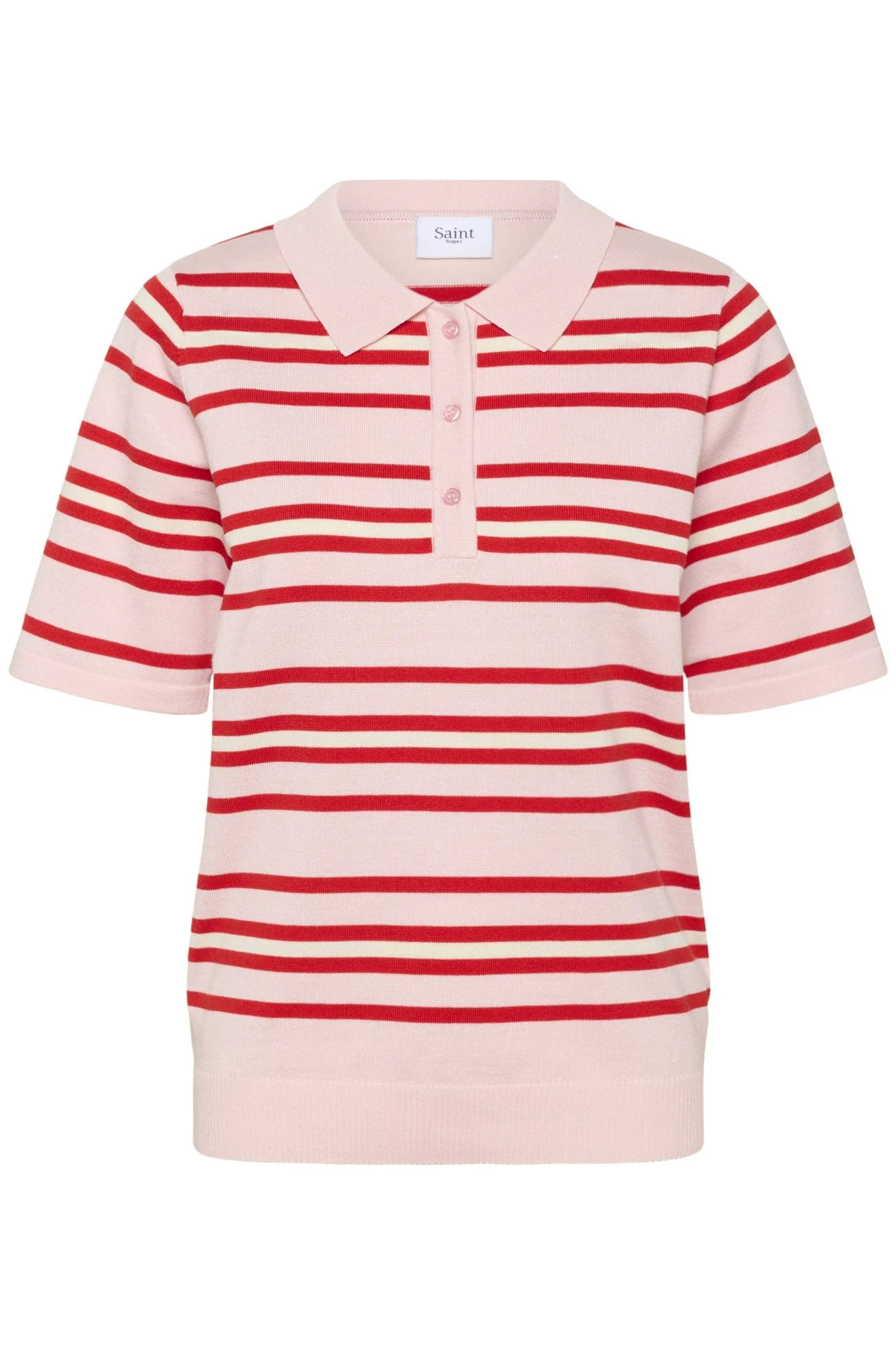 Pila Short Sleeve Polo - Chalk Pink Red Multi Stripe