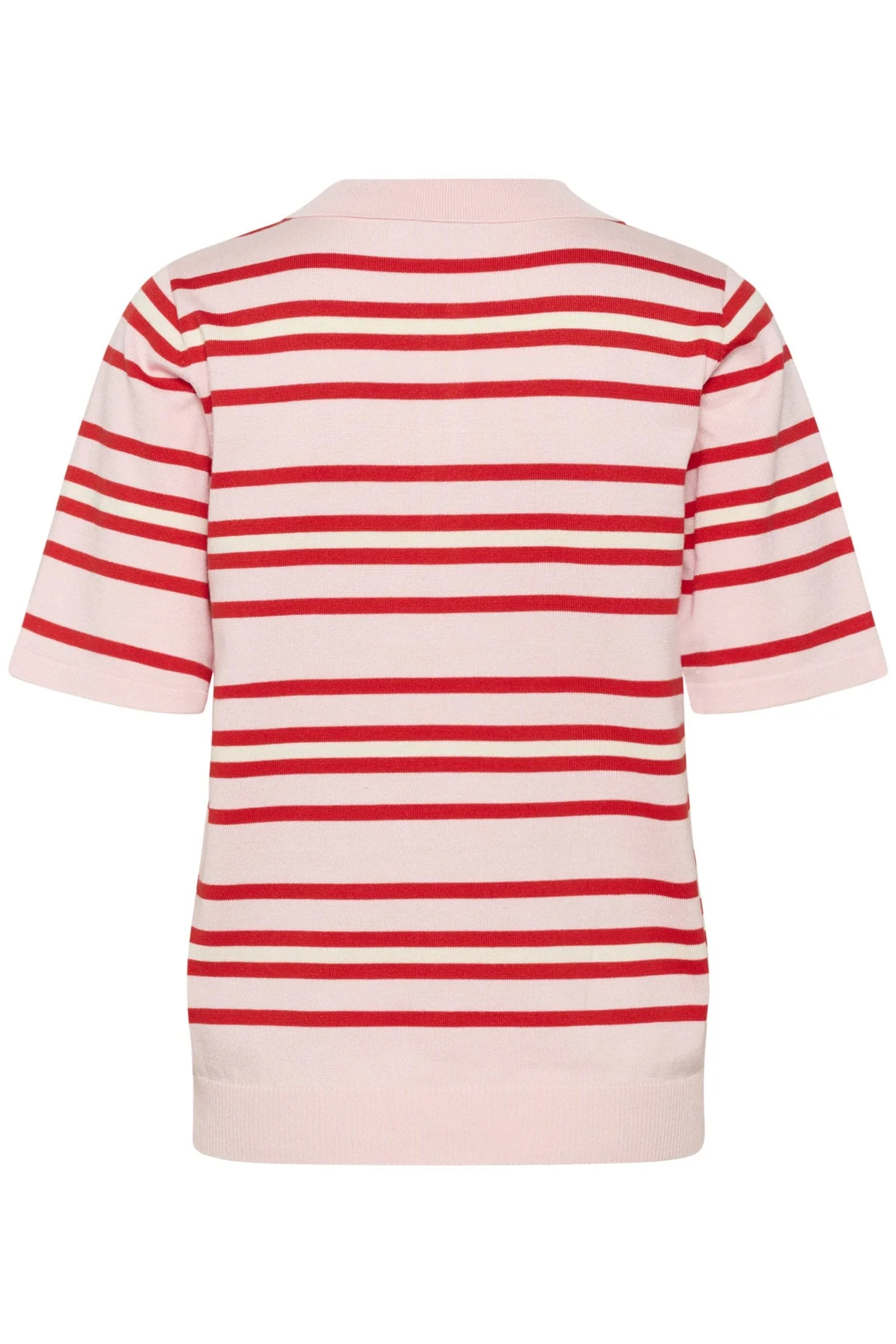 Pila Short Sleeve Polo - Chalk Pink Red Multi Stripe - Image 2