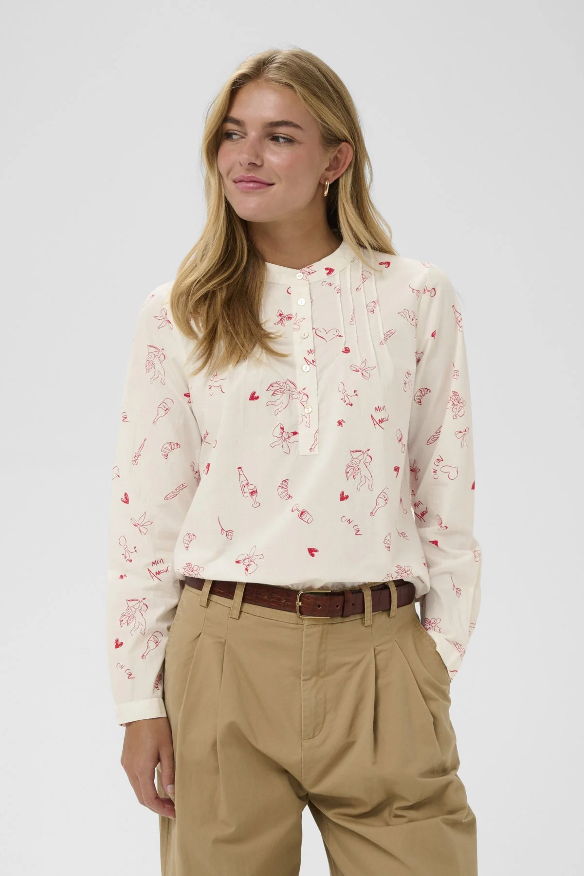 Ponyo Cupid Printed Shirt - Ice Red Mon Amour - Image 2