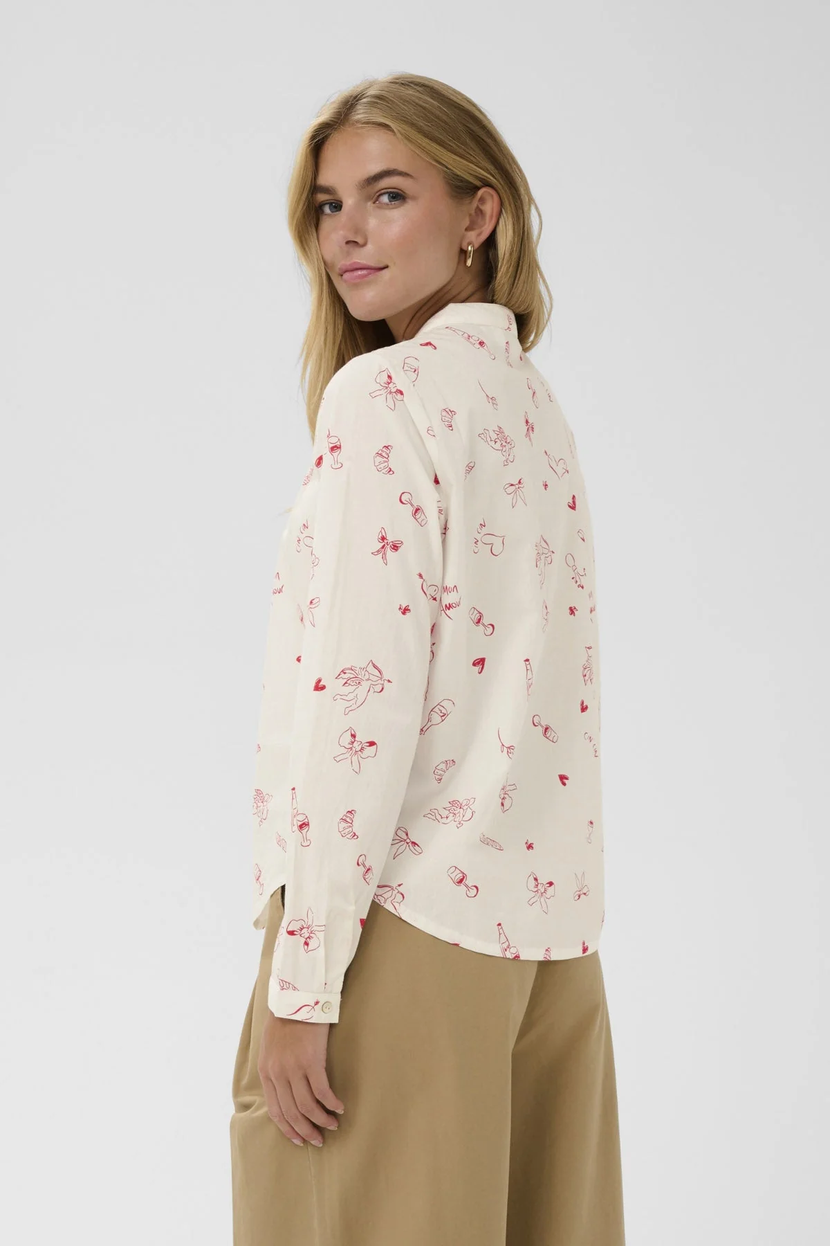 Ponyo Cupid Printed Shirt - Ice Red Mon Amour - Image 3